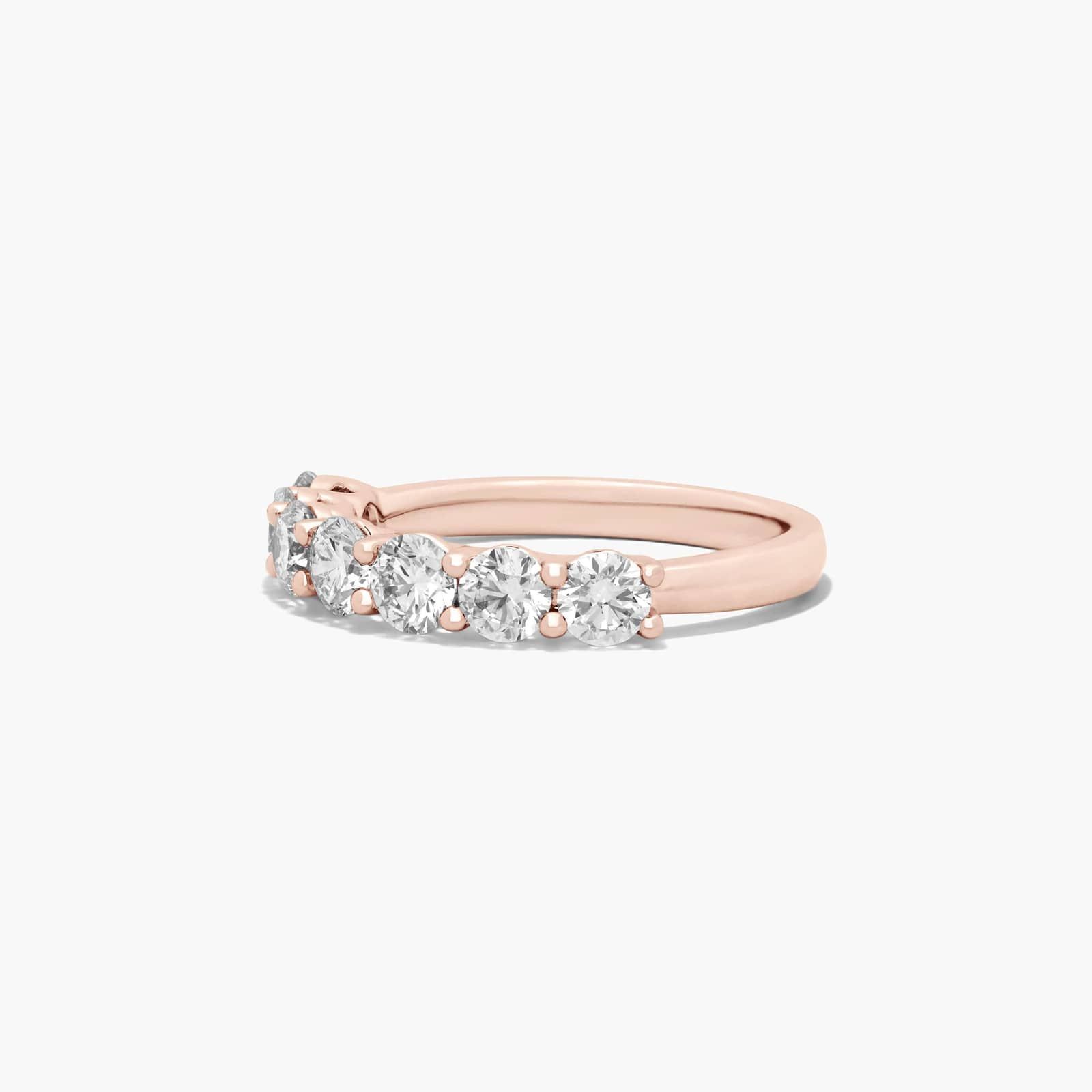 Seven Stone Low Dome Basket Anniversary Ring With 1.5 CTW Lab-Grown Diamonds In 14K Rose Gold (2.50mm)