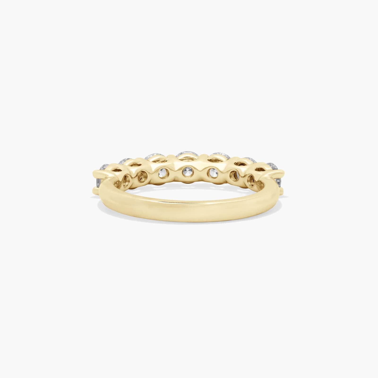 Seven Stone Low Dome Basket Anniversary Ring With 1.5 CTW Lab-Grown Diamonds In 14K Yellow Gold (2.50mm)
