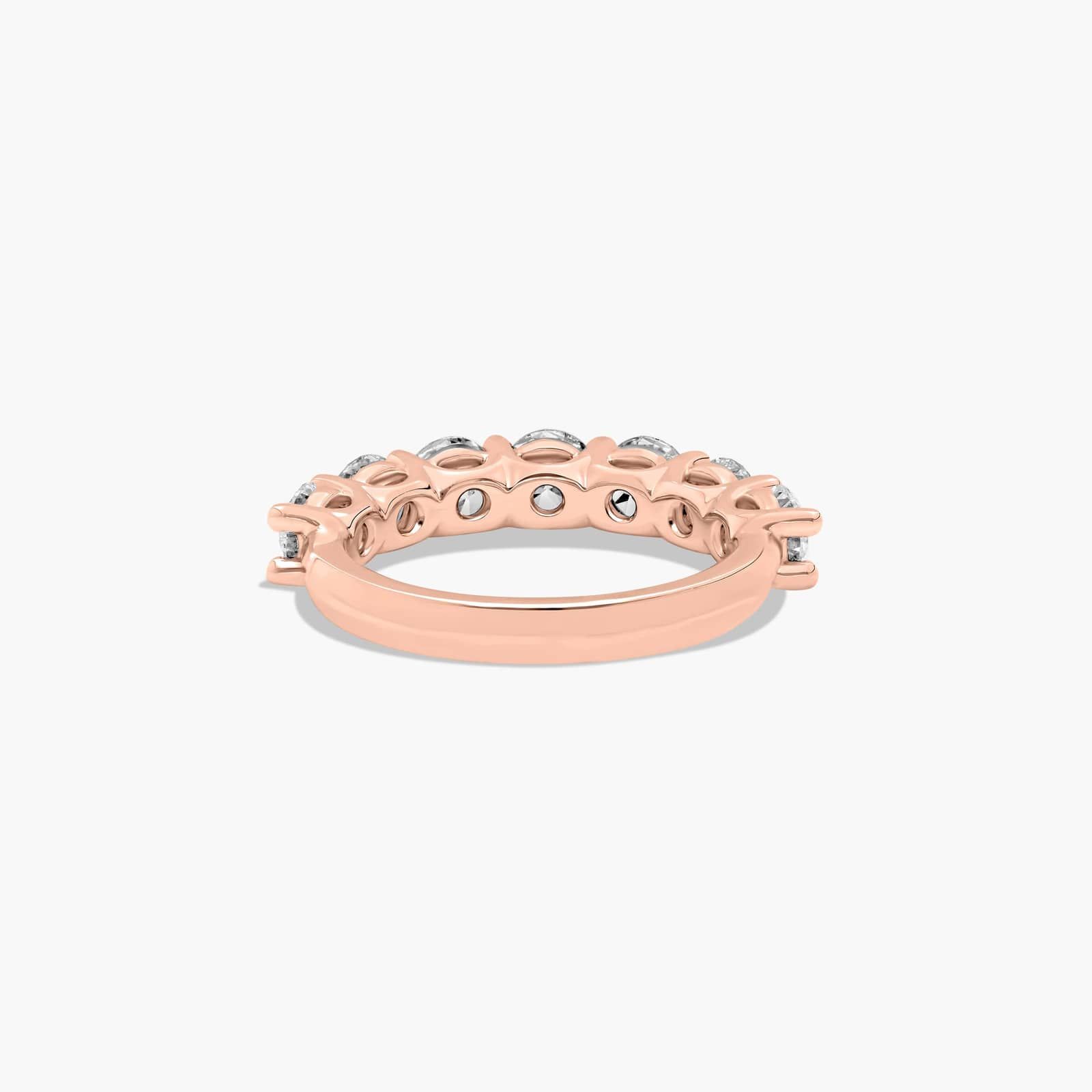 Seven Stone Low Dome Basket Anniversary Ring With 2 CTW Diamonds In 14K Rose Gold (2.50mm)