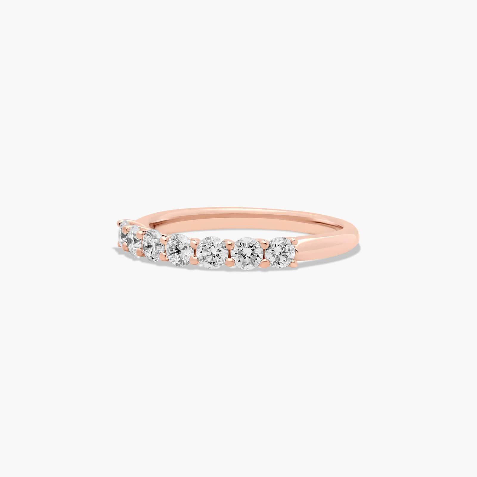 Seven Stone Trellis Anniversary Ring With 0.5 CTW Lab-Grown Diamonds In 14K Rose Gold (2.00mm)