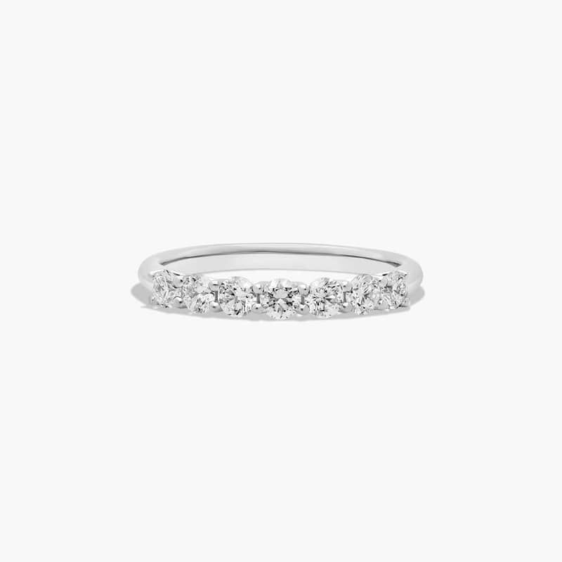 Seven Stone Trellis Anniversary Ring With 0.5 CTW Lab-Grown Diamonds In 14K White Gold (2.00mm)
