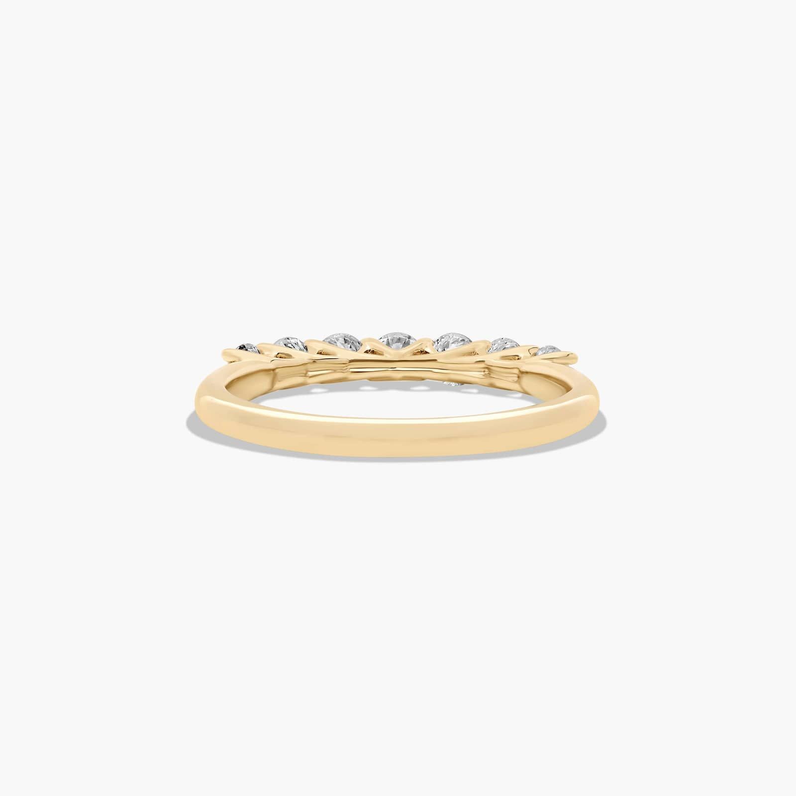 Seven Stone Trellis Anniversary Ring With 0.5 CTW Lab-Grown Diamonds In 14K Yellow Gold (2.00mm)