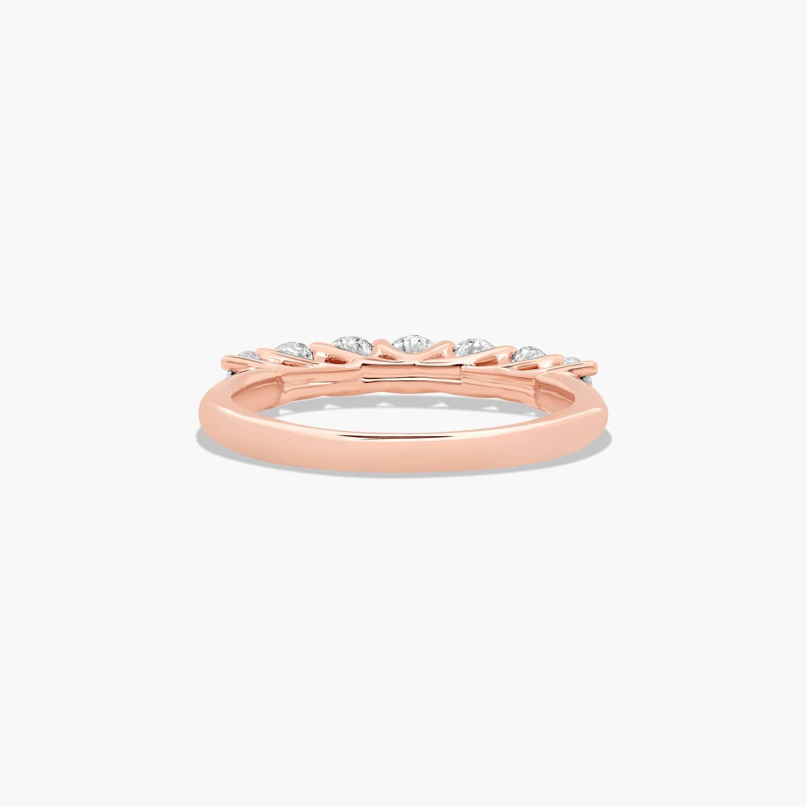 Seven Stone Trellis Anniversary Ring With 0.75 CTW Lab-Grown Diamonds In 14K Rose Gold (2.00mm)