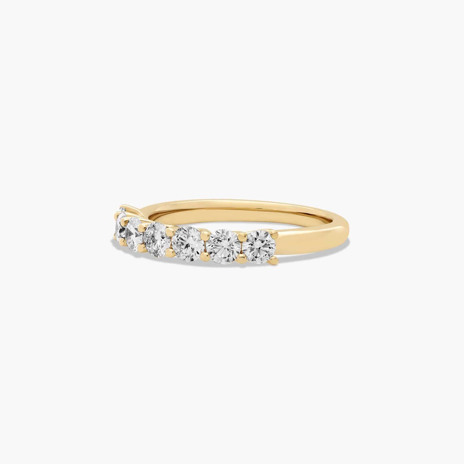 Seven Stone Trellis Anniversary Ring With 0.75 CTW Lab-Grown Diamonds In 14K Yellow Gold (2.00mm)