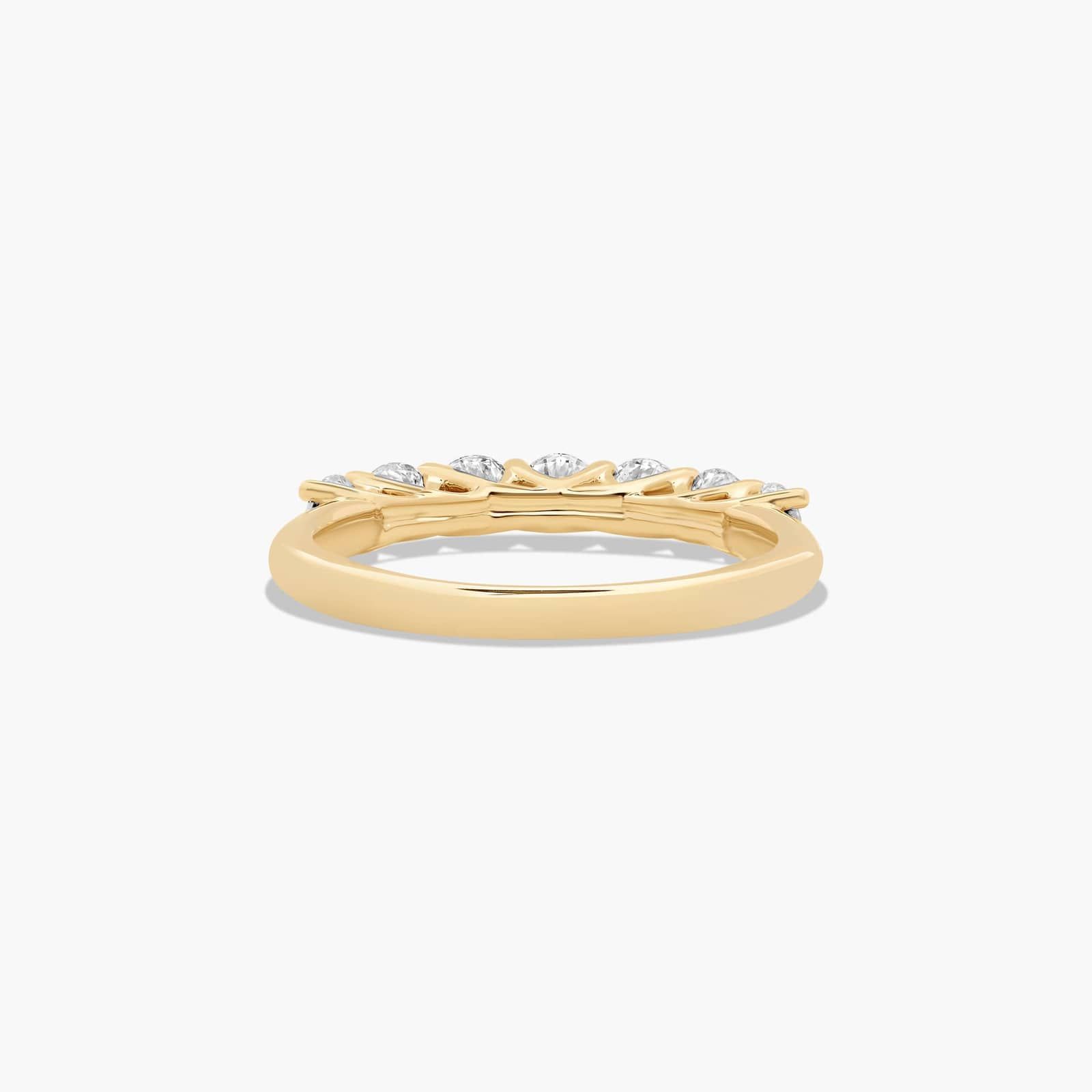 Seven Stone Trellis Anniversary Ring With 0.75 CTW Lab-Grown Diamonds In 14K Yellow Gold (2.00mm)