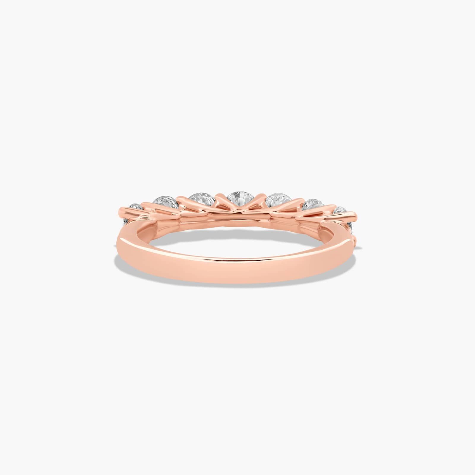 Seven Stone Trellis Anniversary Ring With 1 CTW Lab-Grown Diamonds In 14K Rose Gold (2.50mm)