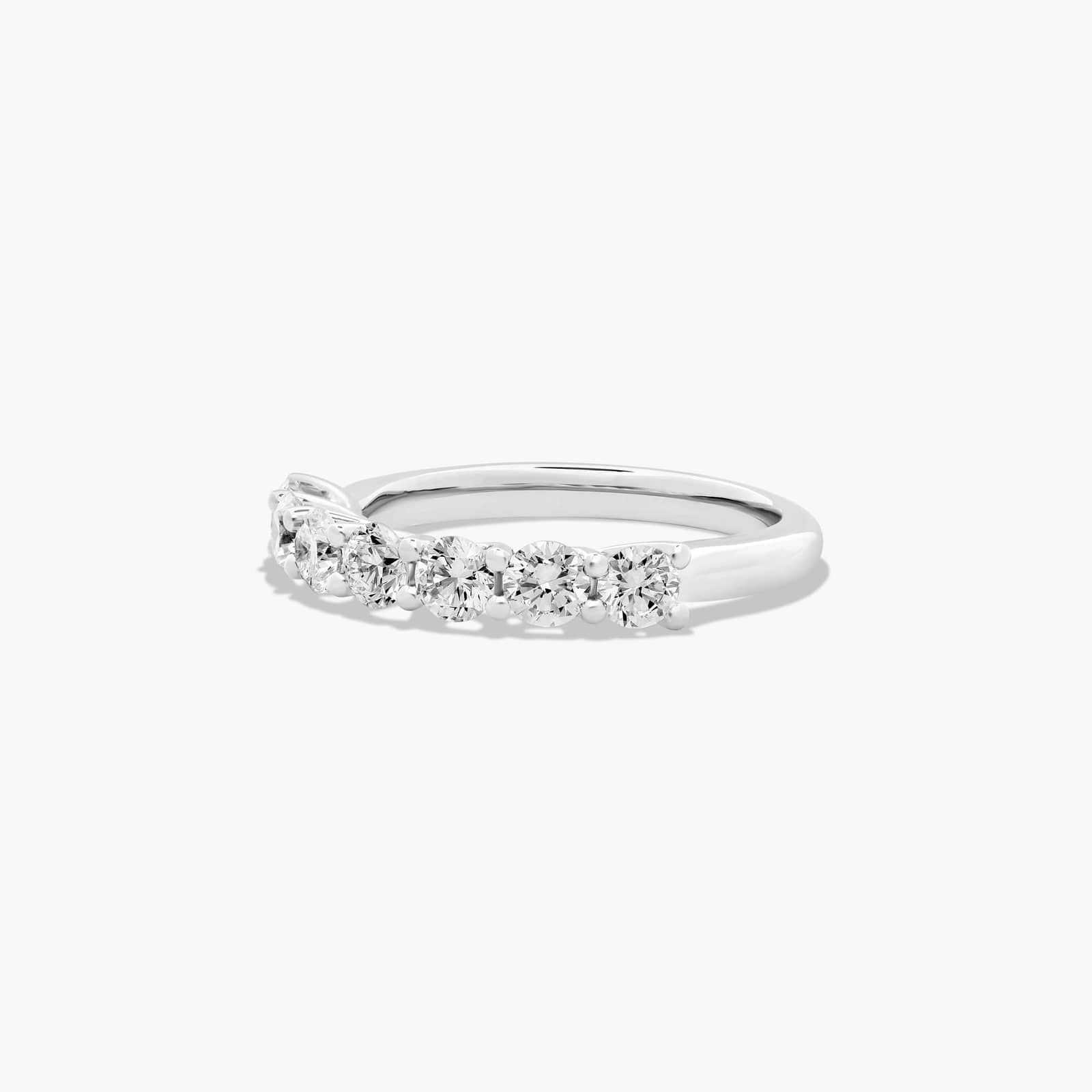 Seven Stone Trellis Anniversary Ring With 1 CTW Lab-Grown Diamonds In 14K White Gold (2.50mm)