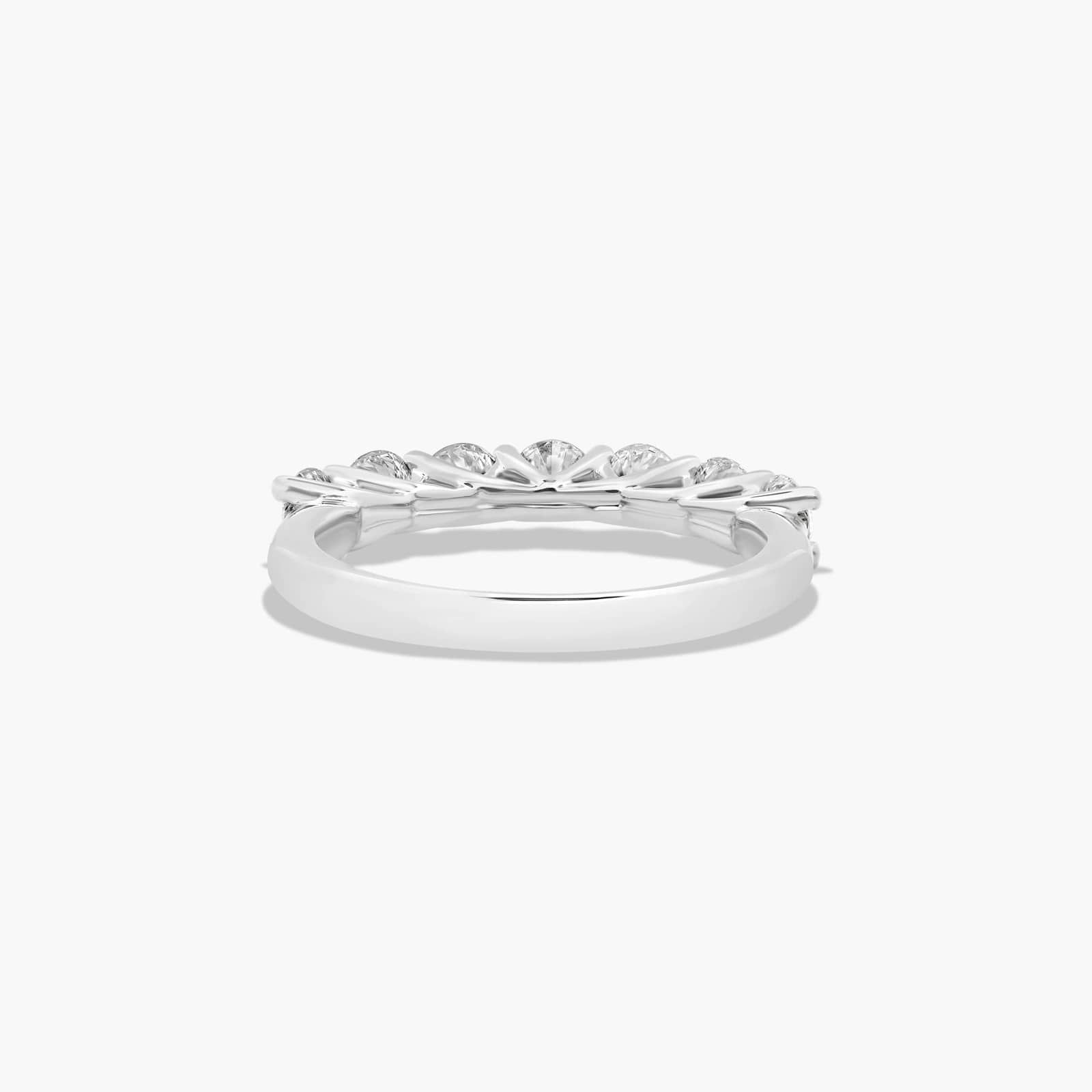 Seven Stone Trellis Anniversary Ring With 1 CTW Lab-Grown Diamonds In 14K White Gold (2.50mm)
