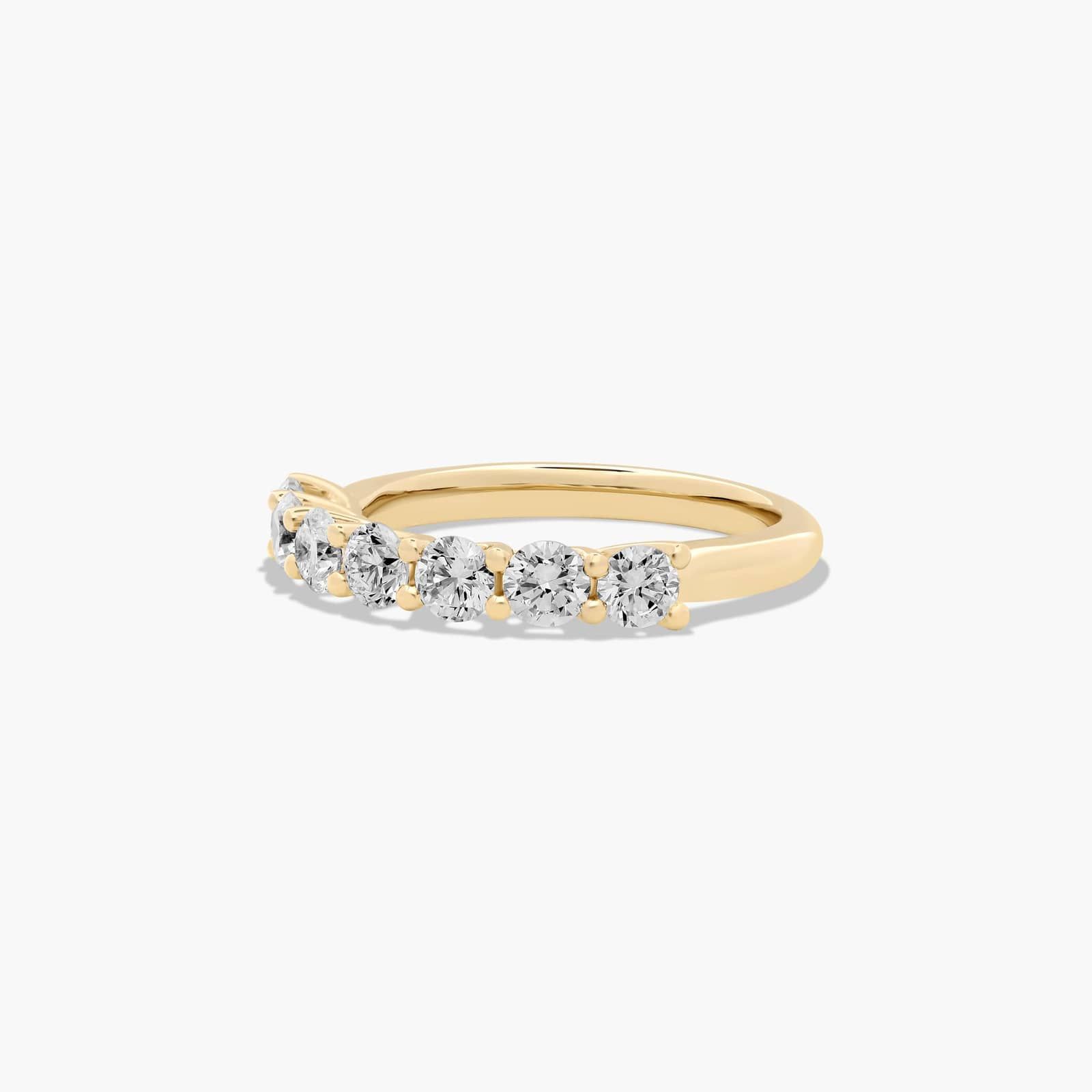 Seven Stone Trellis Anniversary Ring With 1 CTW Lab-Grown Diamonds In 14K Yellow Gold (2.50mm)