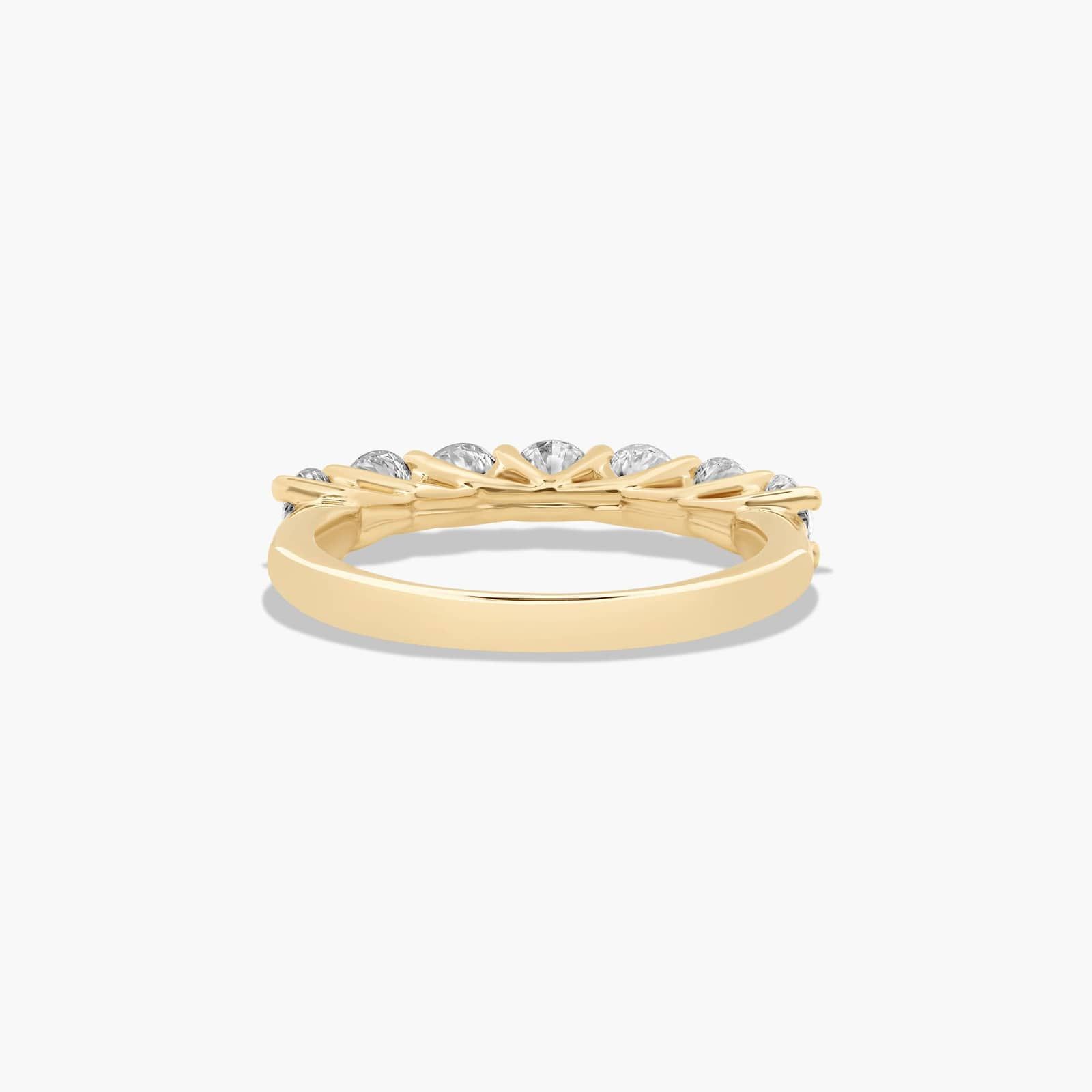 Seven Stone Trellis Anniversary Ring With 1 CTW Lab-Grown Diamonds In 14K Yellow Gold (2.50mm)