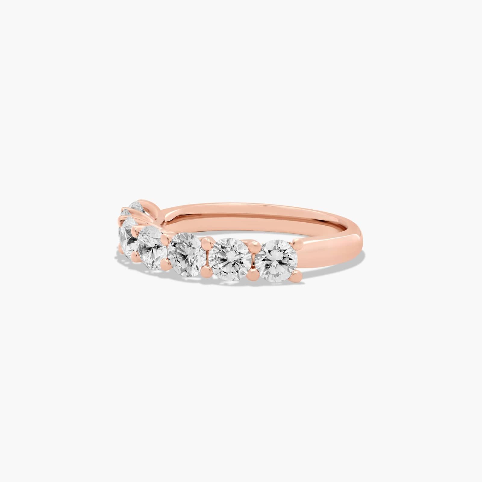 Seven Stone Trellis Anniversary Ring With 1.5 CTW Lab-Grown Diamonds In 14K Rose Gold (2.50mm)