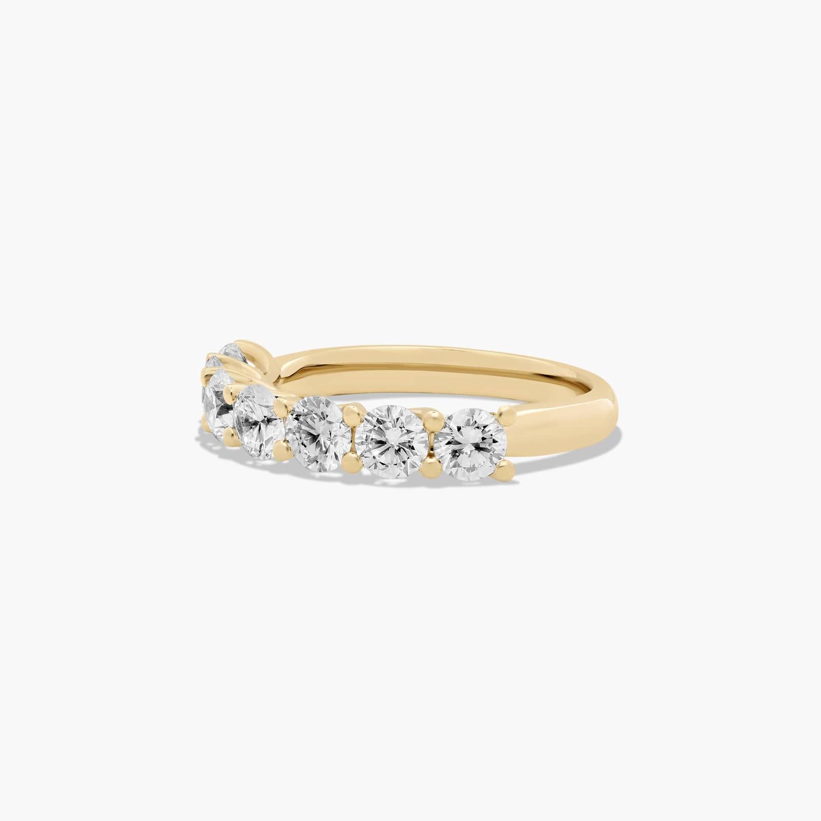 Seven Stone Trellis Anniversary Ring With 1.5 CTW Lab-Grown Diamonds In 14K Yellow Gold (2.50mm)