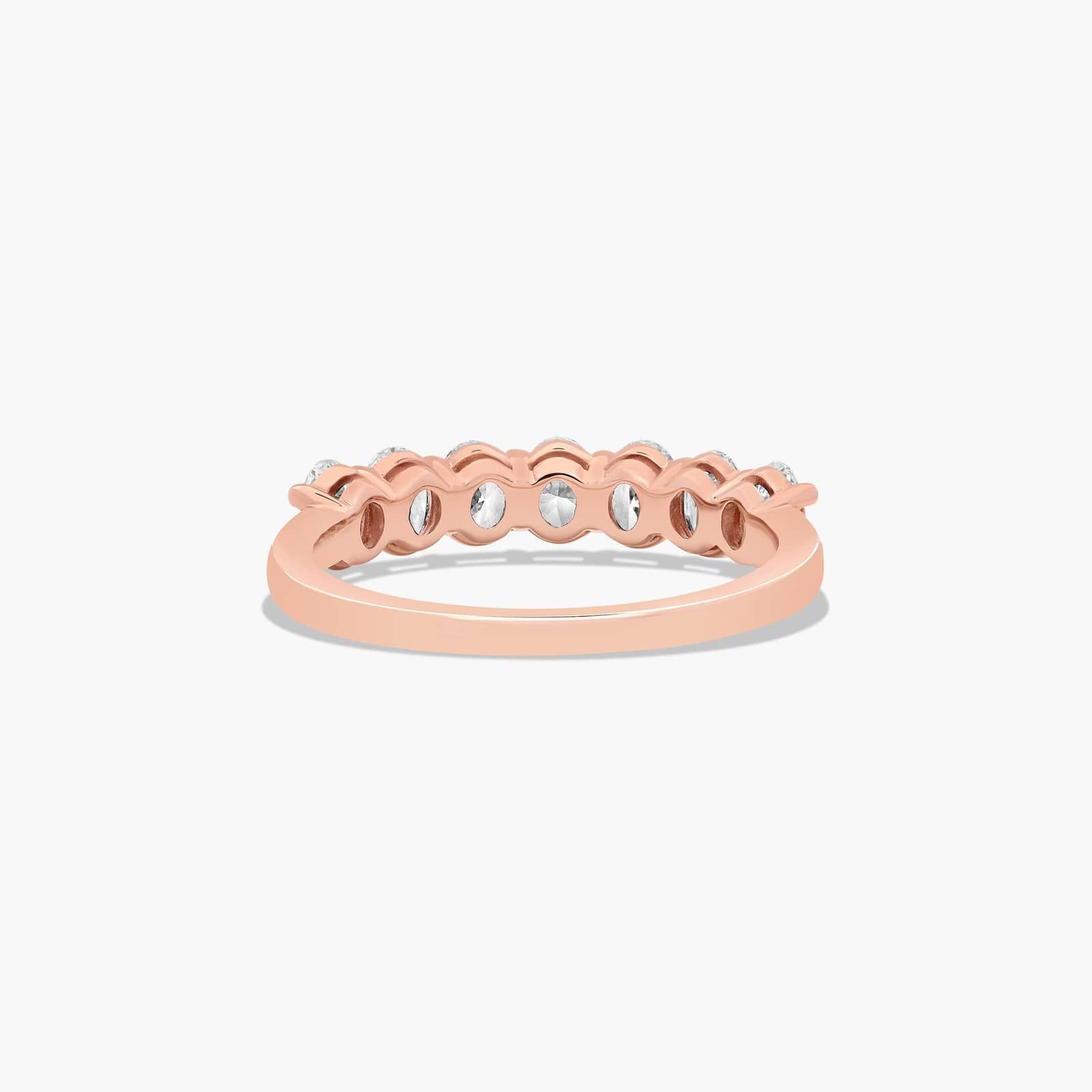 Seven Stone Anniversary Ring With 1 CTW Oval Cut Lab-Grown Diamonds In 14K Rose Gold (2.00mm)