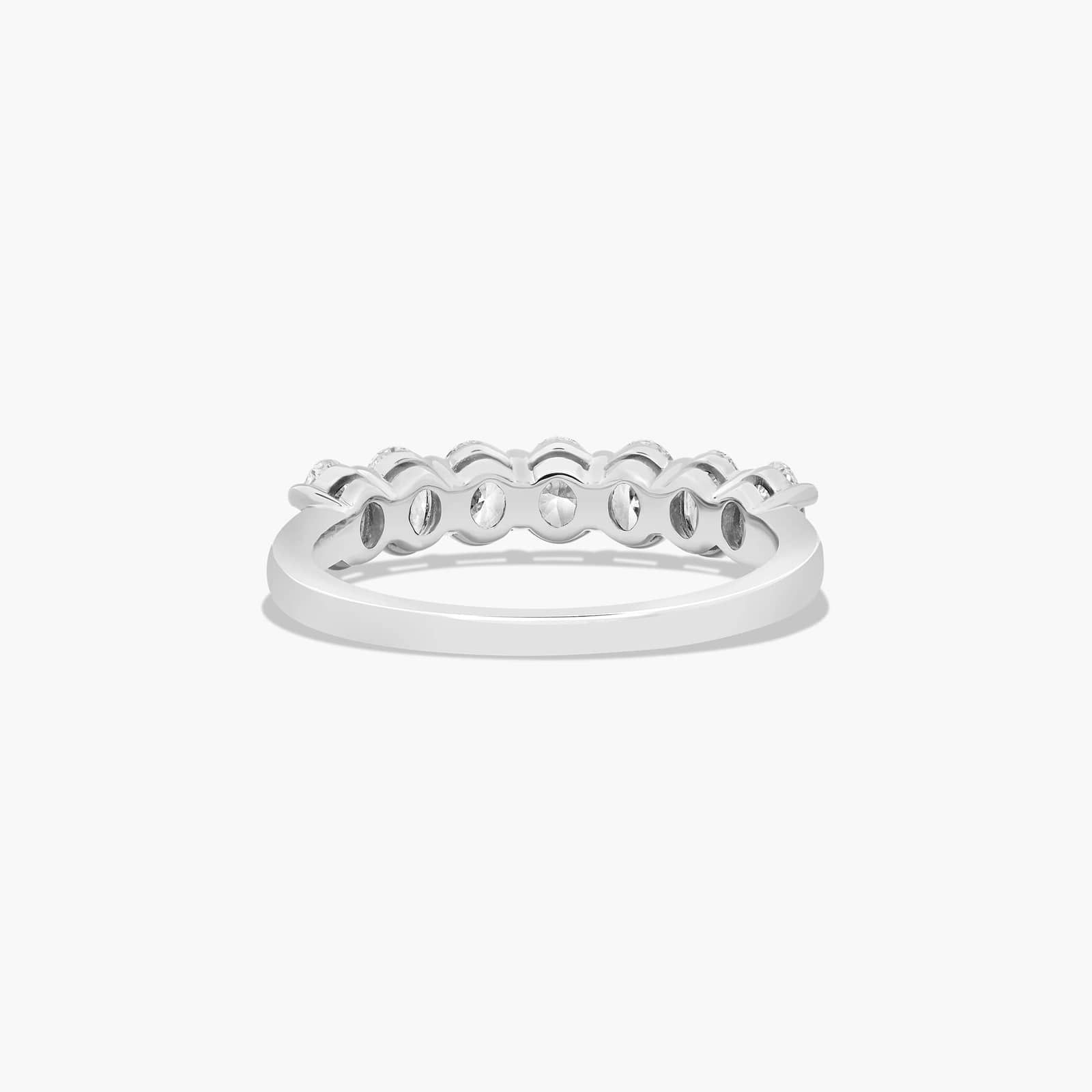 Seven Stone Anniversary Ring With 1 CTW Oval Cut Diamonds In Platinum (2.00mm)