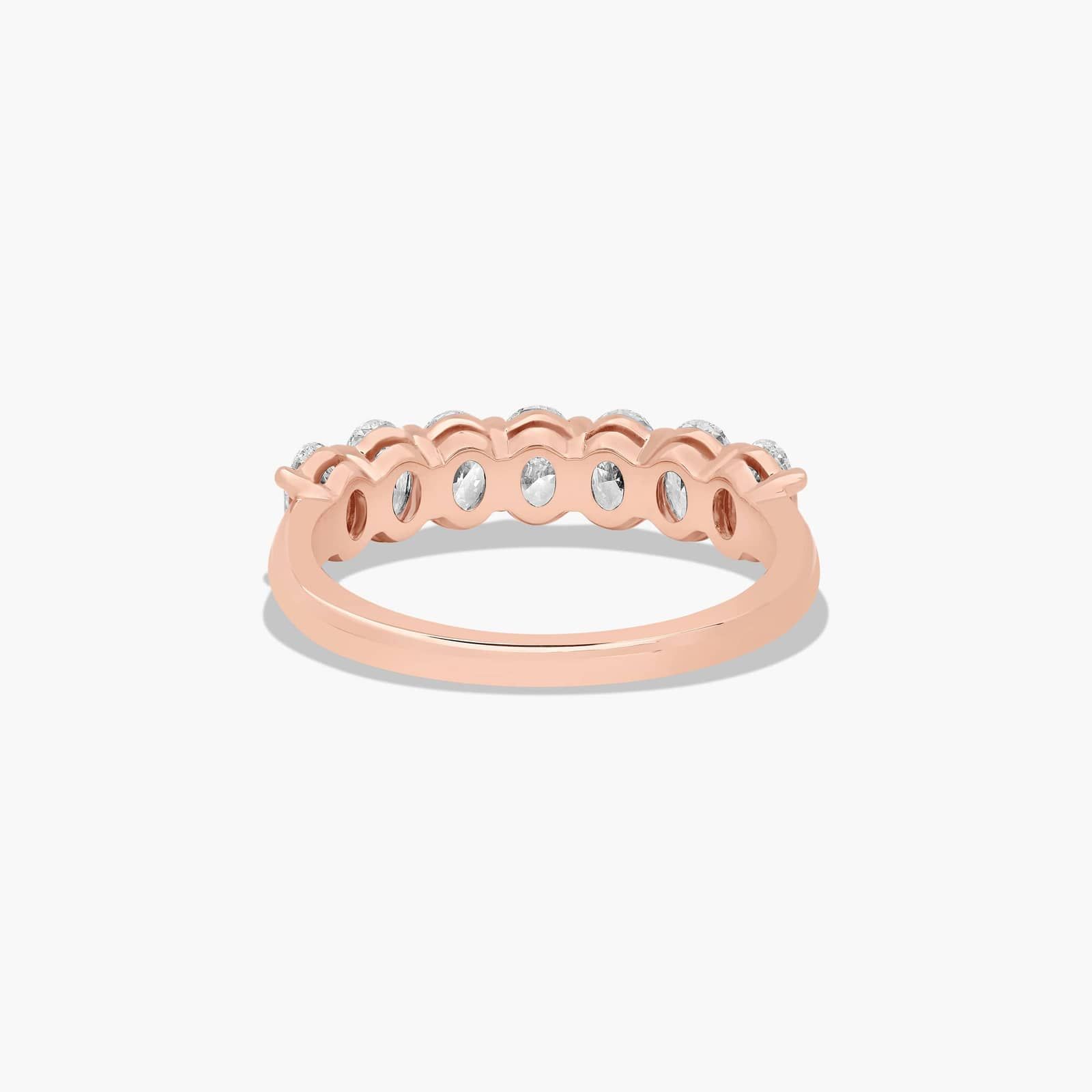 Seven Stone Anniversary Ring With 1.5 CTW Oval Cut Lab-Grown Diamonds In 14K Rose Gold (2.00mm)