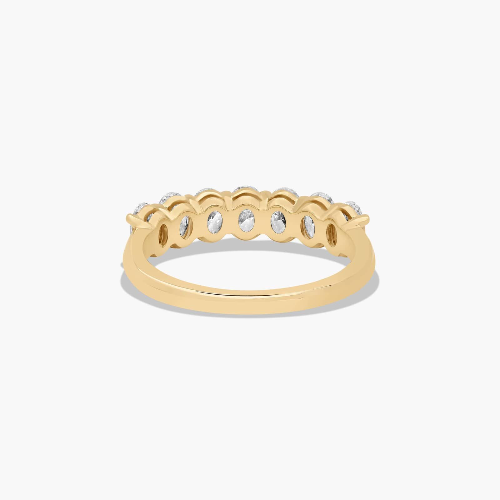 Seven Stone Anniversary Ring With 1.5 CTW Oval Cut Diamonds In 14K Yellow Gold (2.50mm)