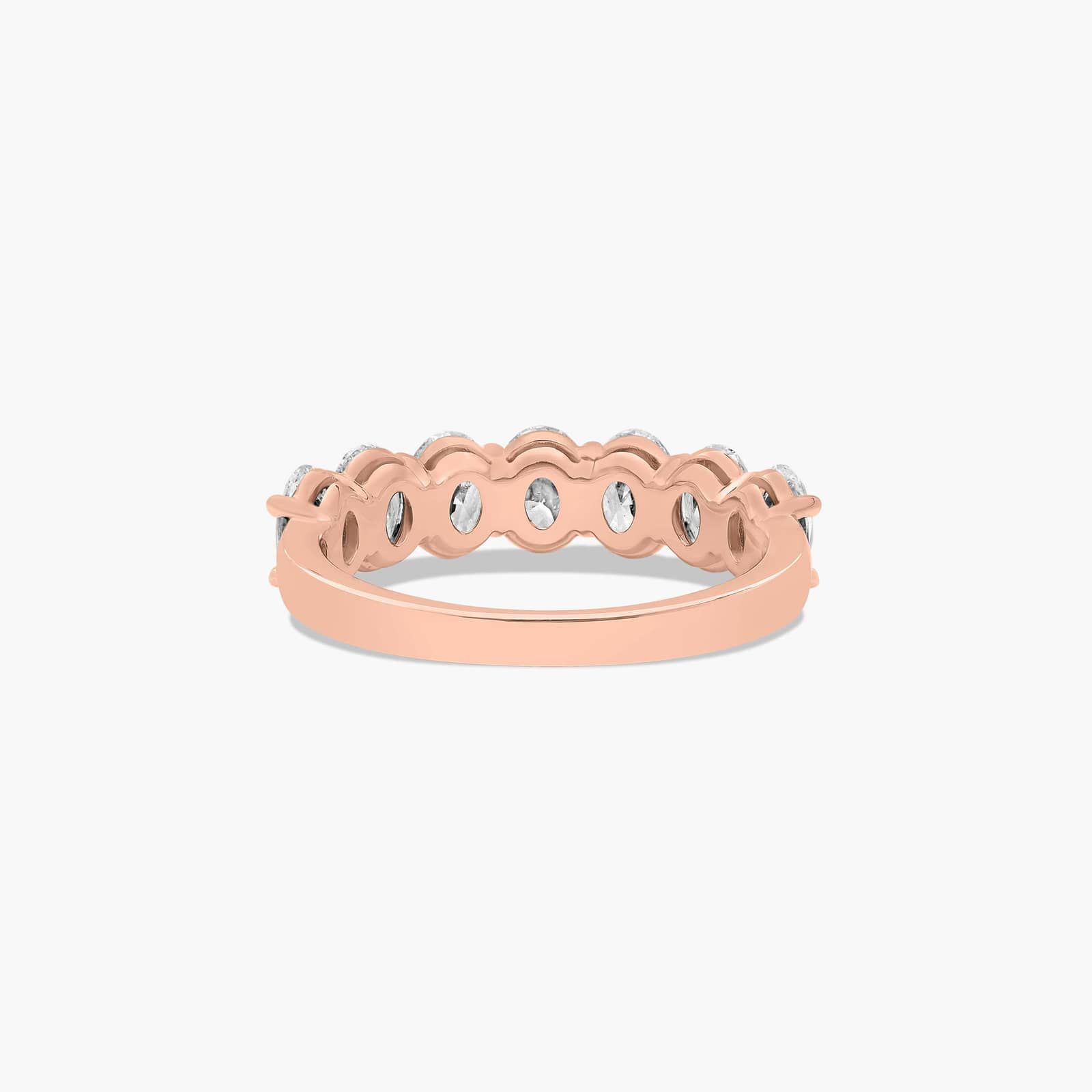 Seven Stone Anniversary Ring With 2 CTW Oval Cut Lab-Grown Diamonds In 14K Rose Gold (2.00mm)