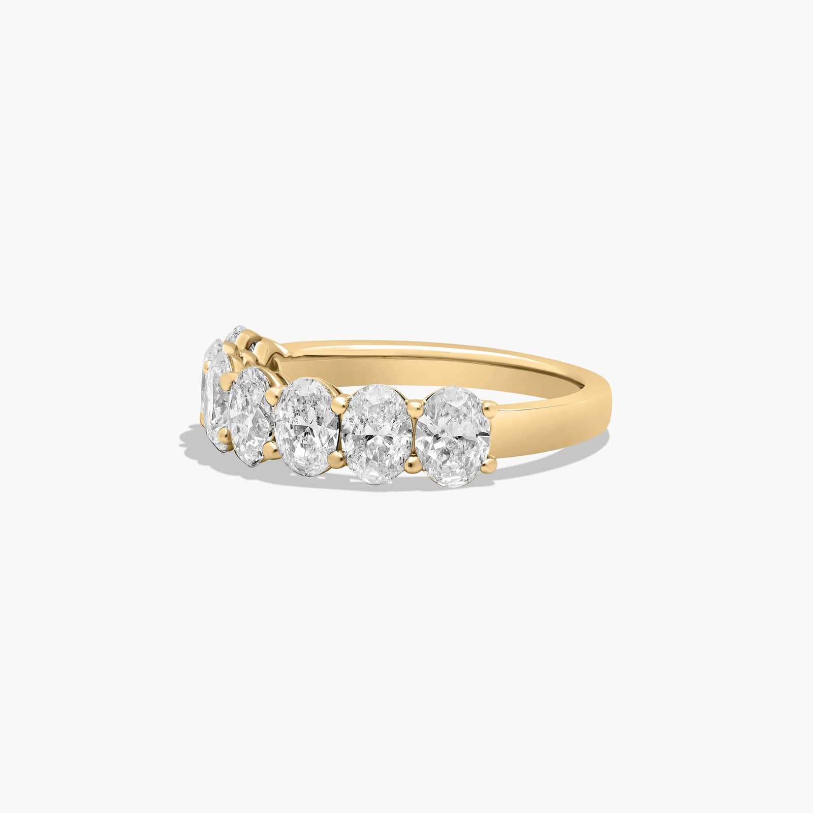 Seven Stone Anniversary Ring With 2 CTW Oval Cut Lab-Grown Diamonds In 14K Yellow Gold (2.00mm)