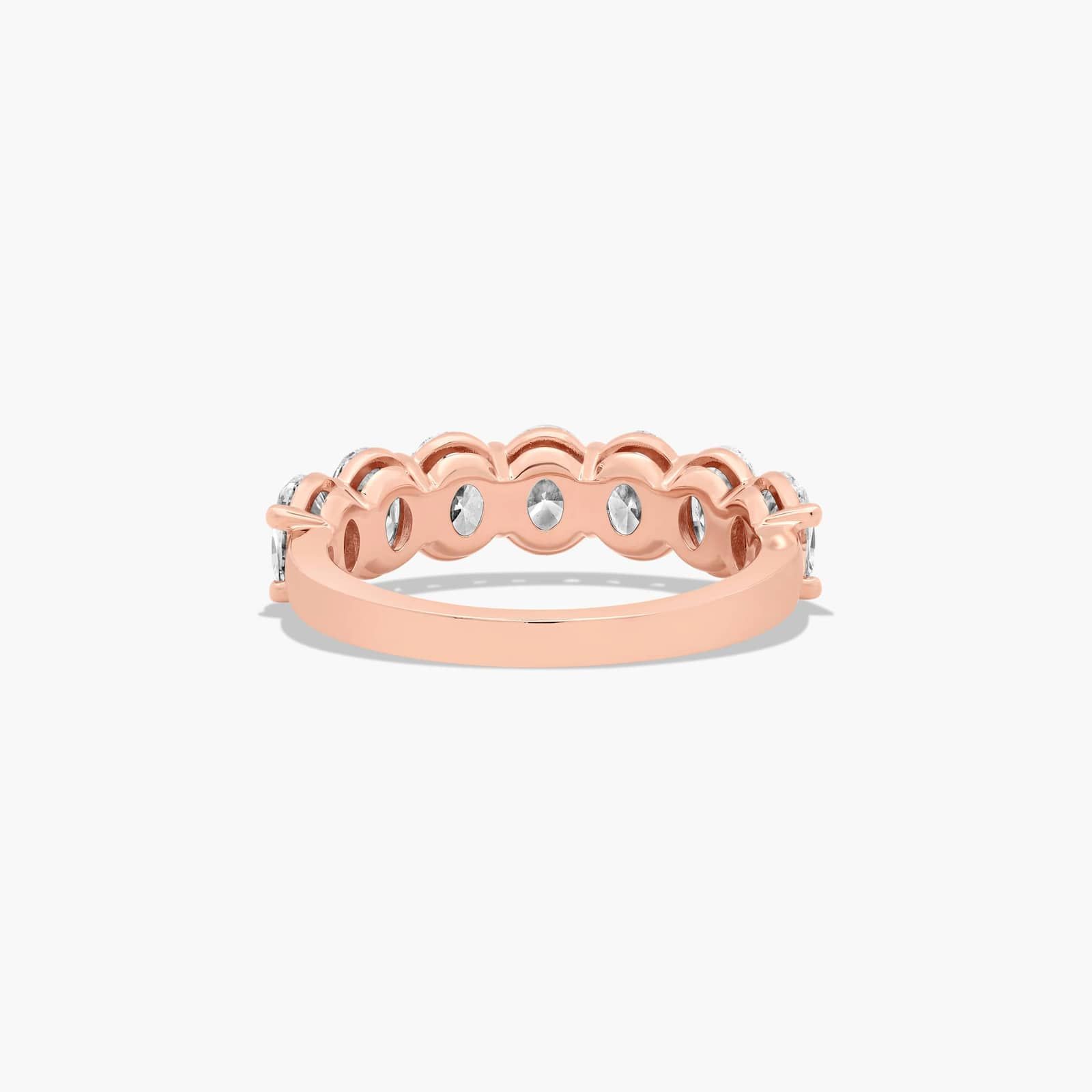 Seven Stone Anniversary Ring With 3 CTW Oval Cut Lab-Grown Diamonds In 14K Rose Gold (3.00mm)