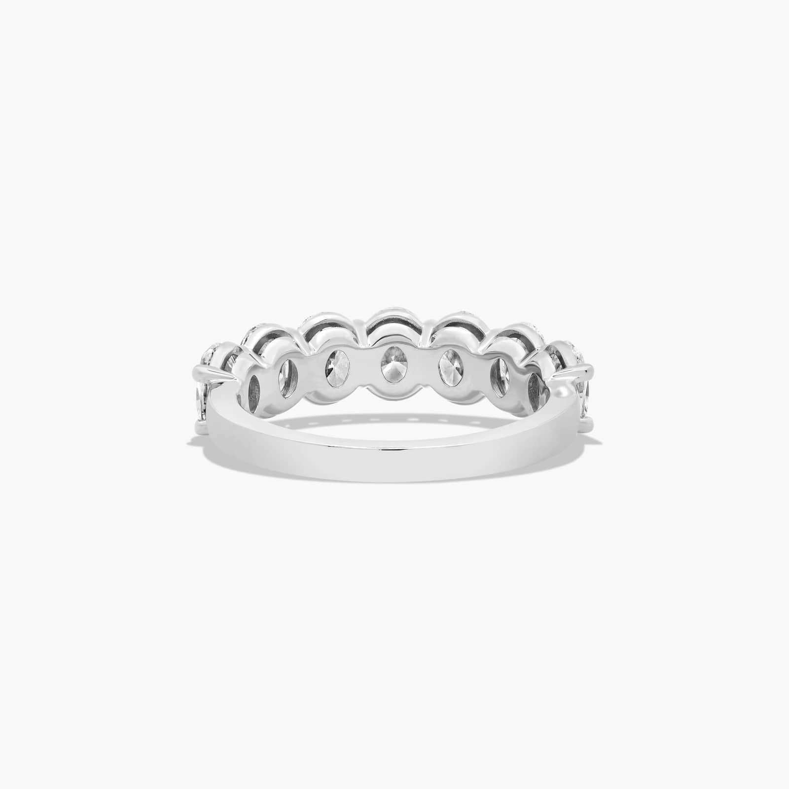 Seven Stone Anniversary Ring With 3 CTW Oval Cut Diamonds In Platinum (2.50mm)
