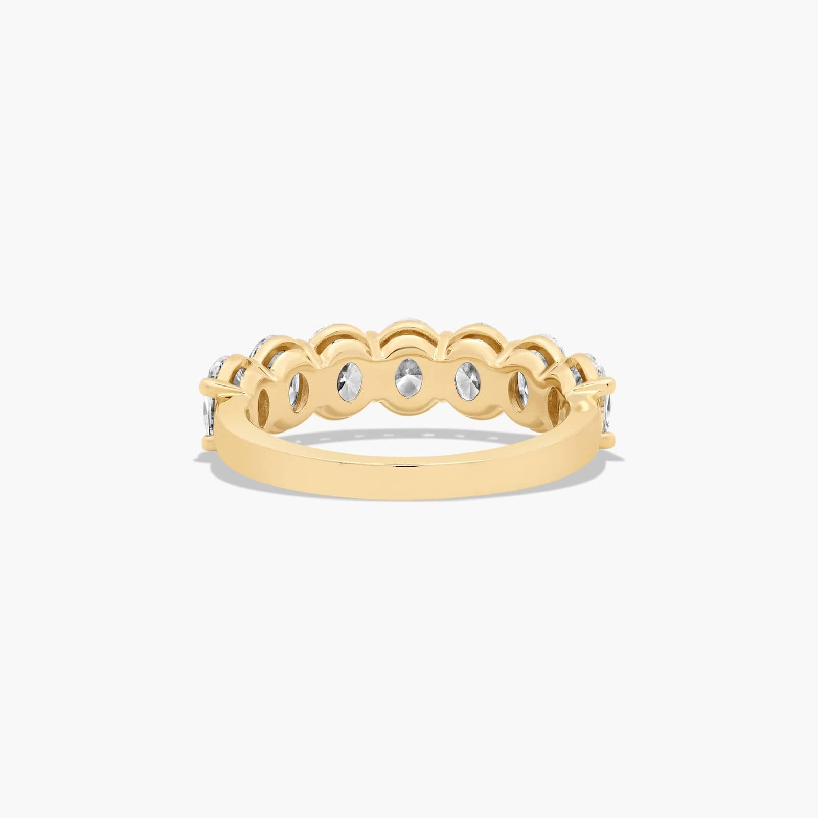 Seven Stone Anniversary Ring With 3 CTW Oval Cut Lab-Grown Diamonds In 14K Yellow Gold (3.00mm)