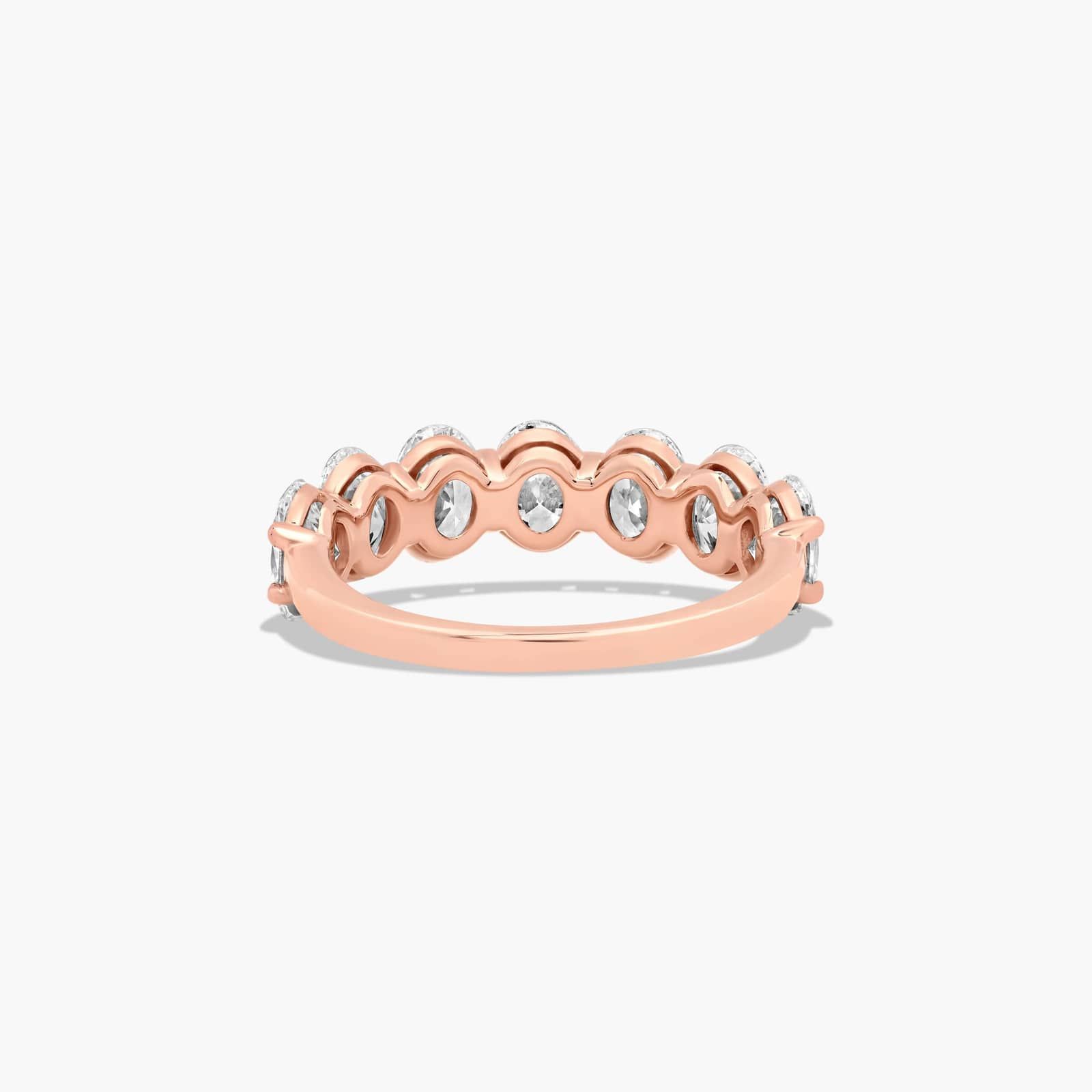 Seven Stone Anniversary Ring With 3.5 CTW Oval Cut Lab-Grown Diamonds In 14K Rose Gold (3.00mm)
