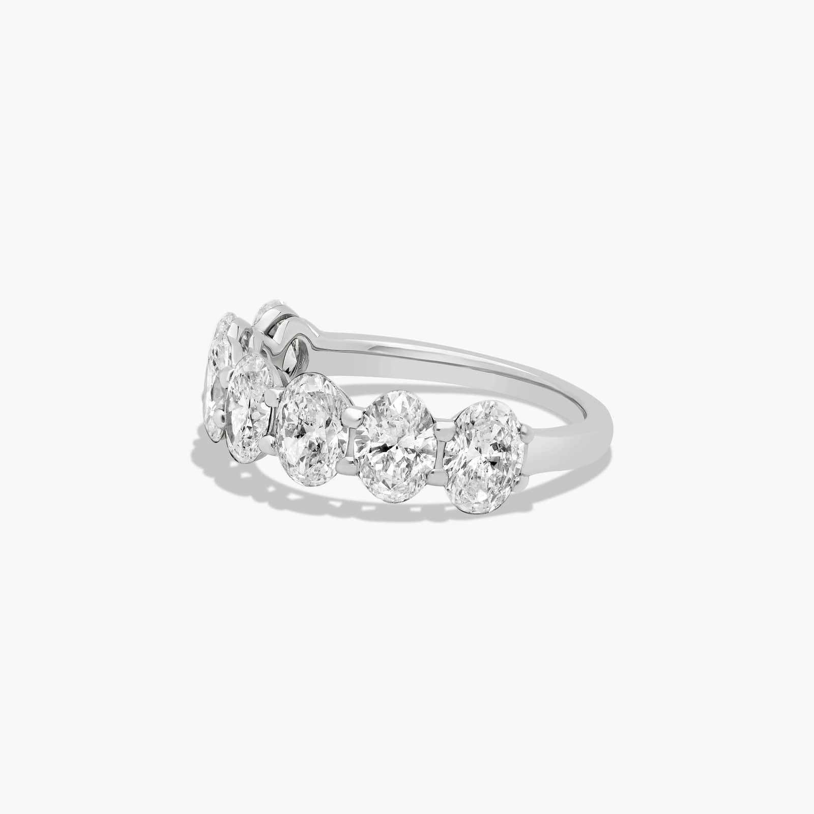 Seven Stone Anniversary Ring With 3.5 CTW Oval Cut Lab-Grown Diamonds In 14K White Gold (3.05mm)
