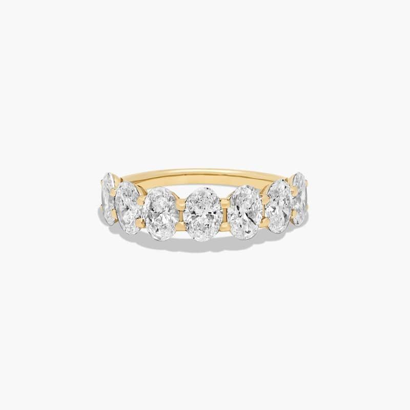 Seven Stone Anniversary Ring With 3.5 CTW Oval Cut Lab-Grown Diamonds In 14K Yellow Gold (3.00mm)