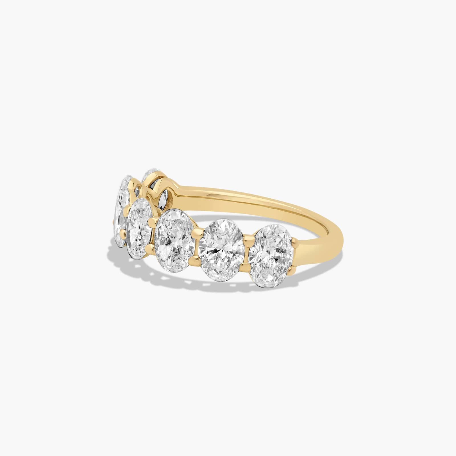 Seven Stone Anniversary Ring With 3.5 CTW Oval Cut Lab-Grown Diamonds In 14K Yellow Gold (3.00mm)