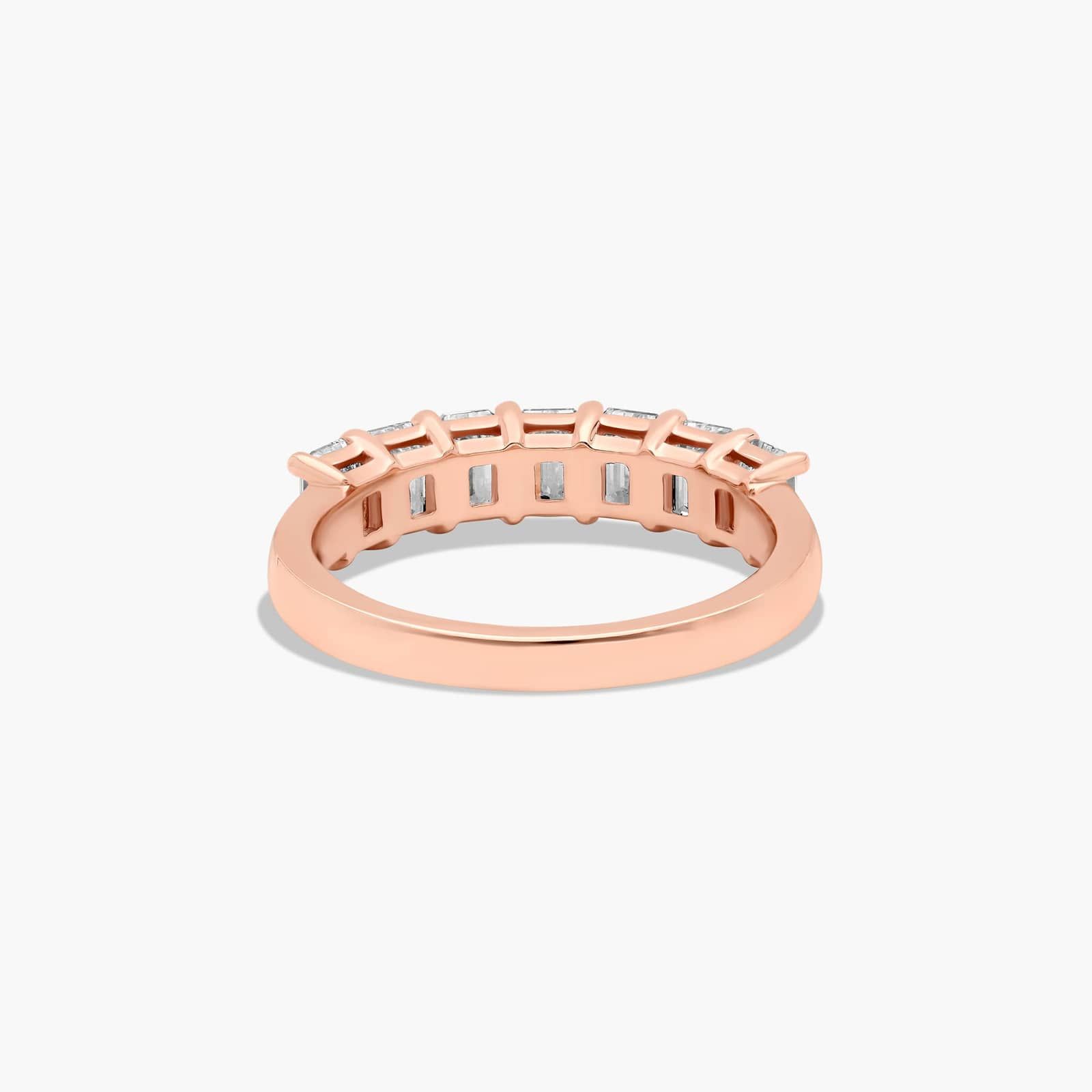 Seven Stone Anniversary Ring With 1.5 CTW Emerald Cut Lab-Grown Diamonds In 14K Rose Gold (2.00mm)