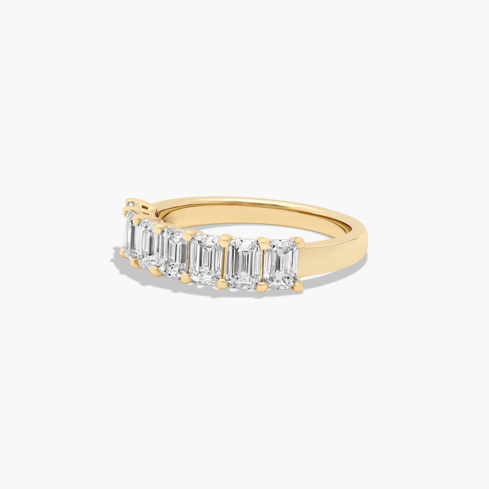 Seven Stone Anniversary Ring With 1.5 CTW Emerald Cut Lab-Grown Diamonds In 14K Yellow Gold (2.00mm)