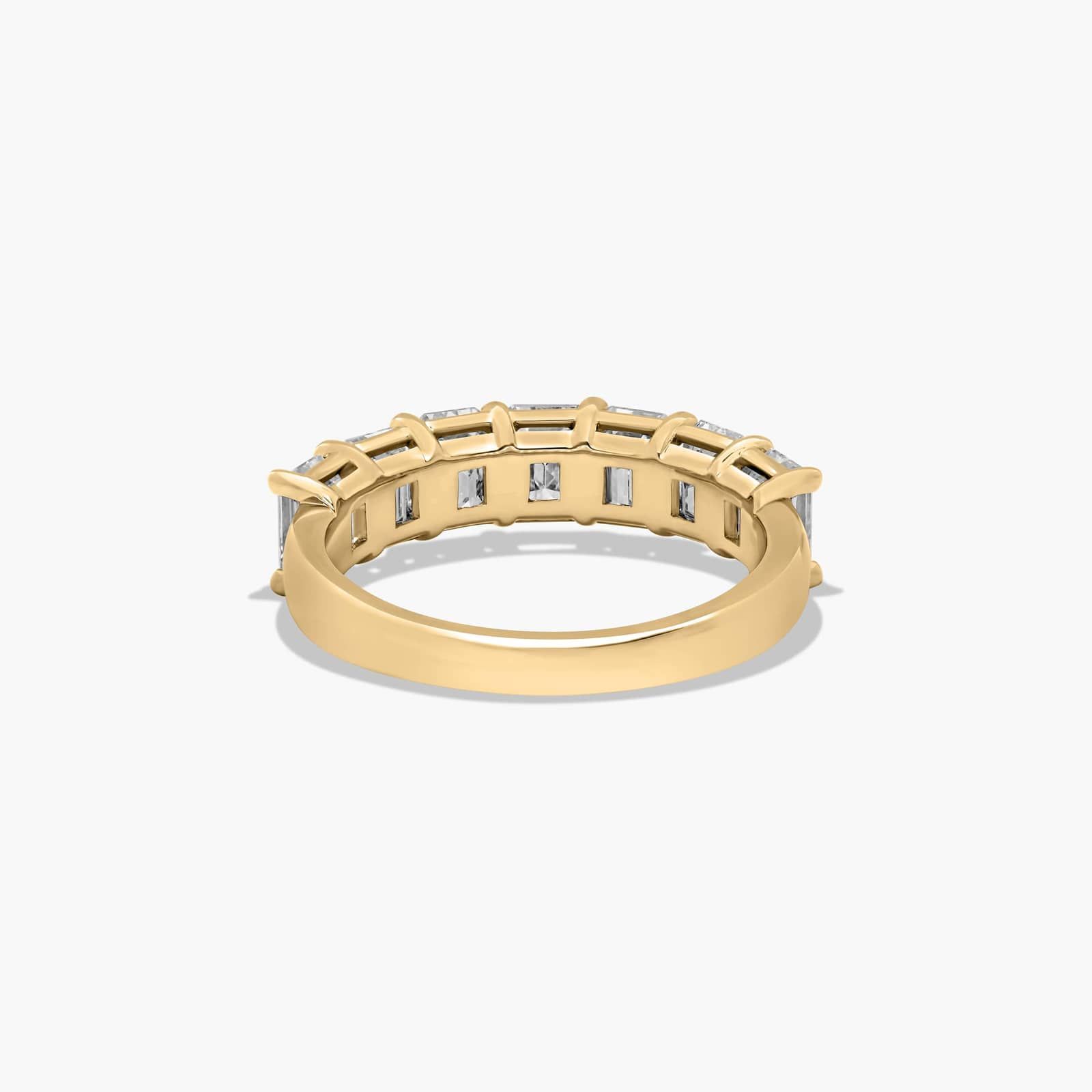 Seven Stone Anniversary Ring With 3 CTW Emerald Cut Lab-Grown Diamonds In 14K Yellow Gold (2.50mm)