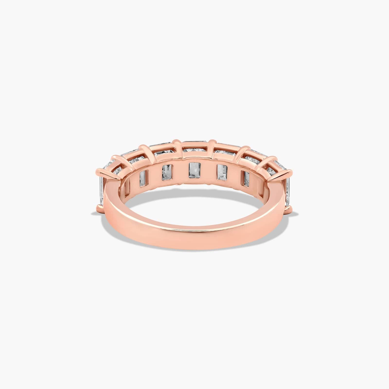 Seven Stone Anniversary Ring With 3.5 CTW Emerald Cut Lab-Grown Diamonds In 14K Rose Gold (2.50mm)
