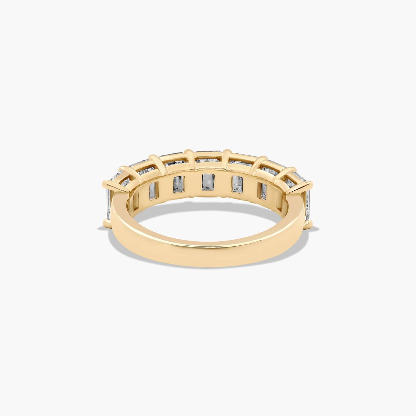 Seven Stone Anniversary Ring With 3.5 CTW Emerald Cut Lab-Grown Diamonds In 14K Yellow Gold (2.50mm)