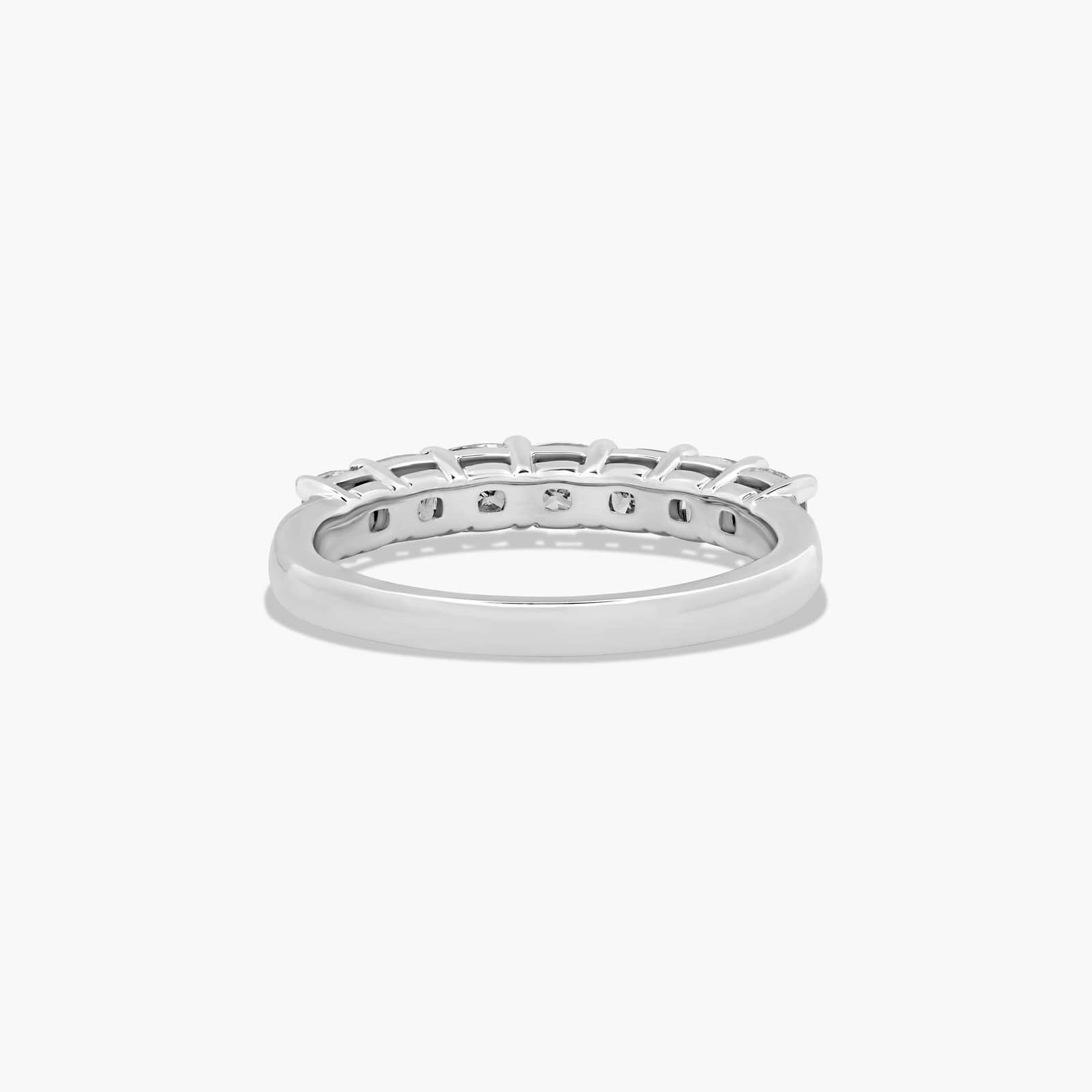 Seven Stone Anniversary Ring With 1 CTW Cushion Cut Diamonds In 14K White Gold (2.00mm)
