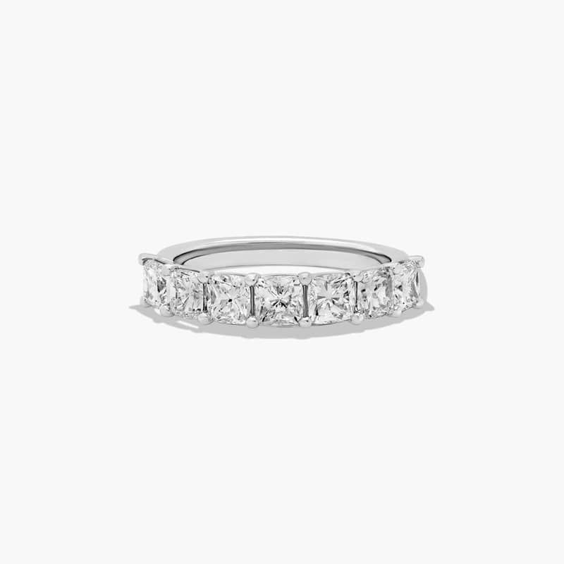 Seven Stone Anniversary Ring With 2 CTW Cushion Cut Lab-Grown Diamonds In 14K White Gold (2.00mm)