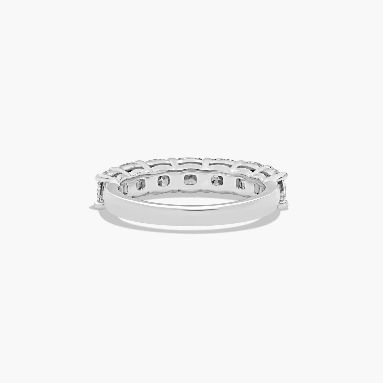 Seven Stone Anniversary Ring With 3 CTW Cushion Cut Diamonds In Platinum (2.50mm)