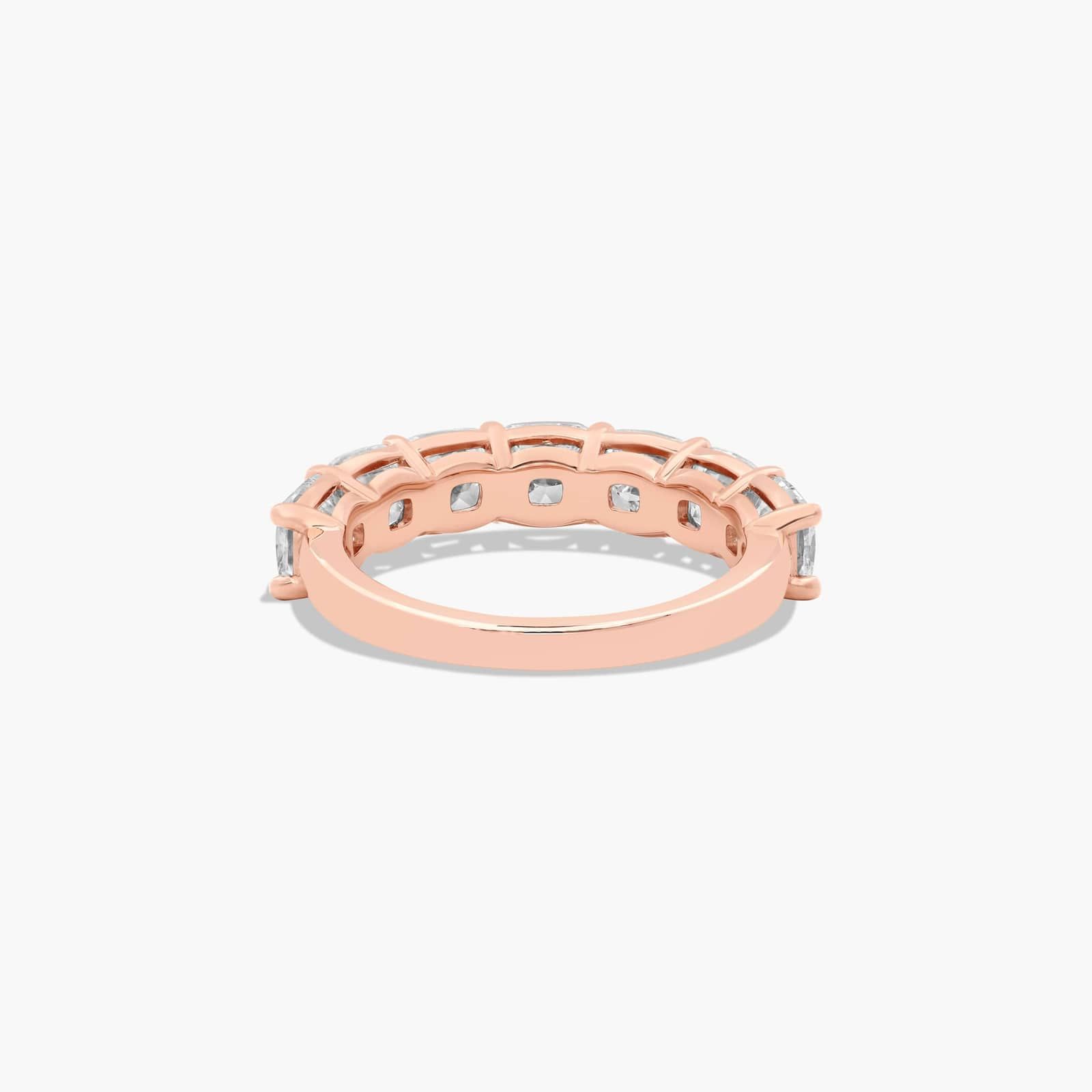 Seven Stone Anniversary Ring With 3.5 CTW Cushion Cut Diamonds In 14K Rose Gold (3.00mm)
