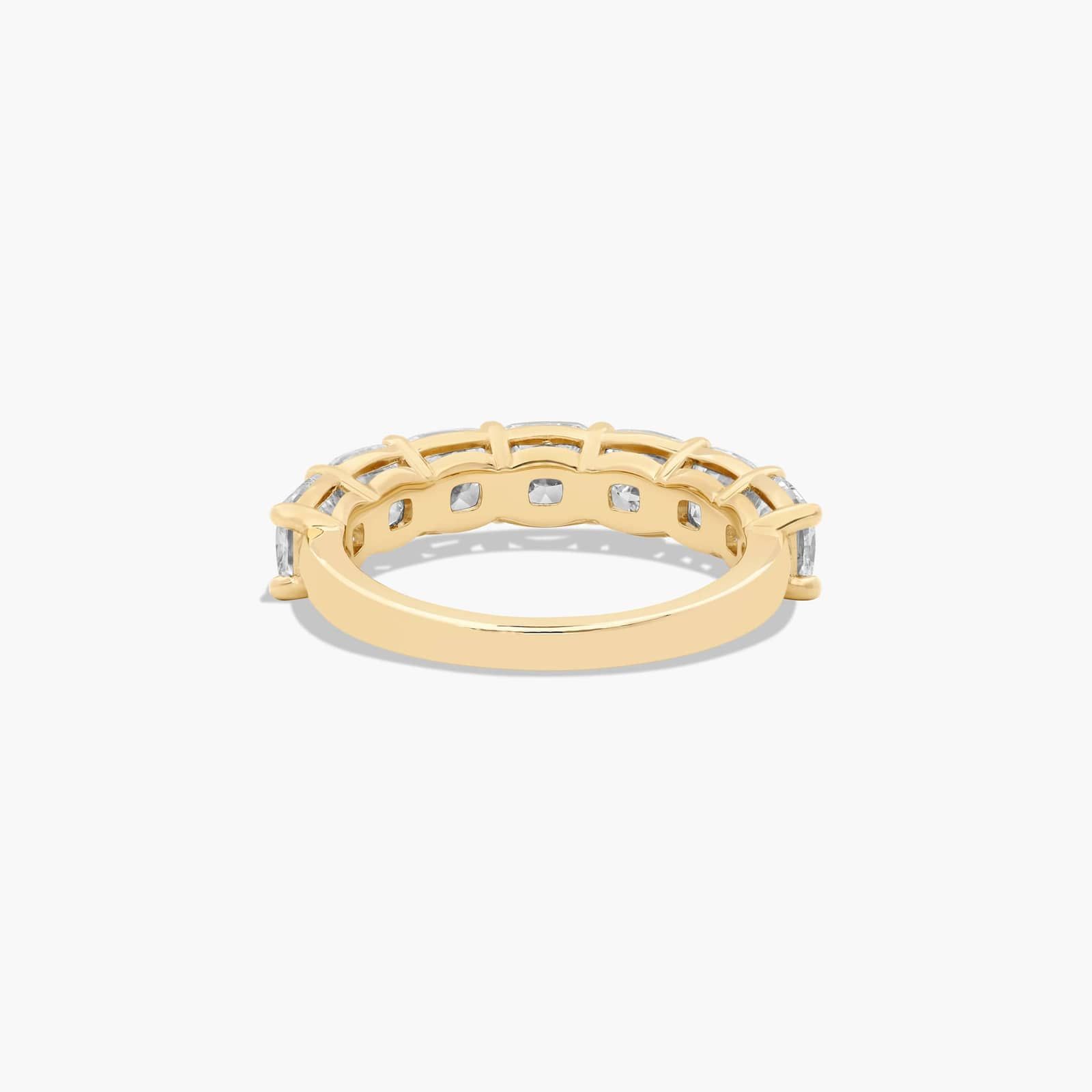 Seven Stone Anniversary Ring With 3.5 CTW Cushion Cut Diamonds In 14K Yellow Gold (3.00mm)