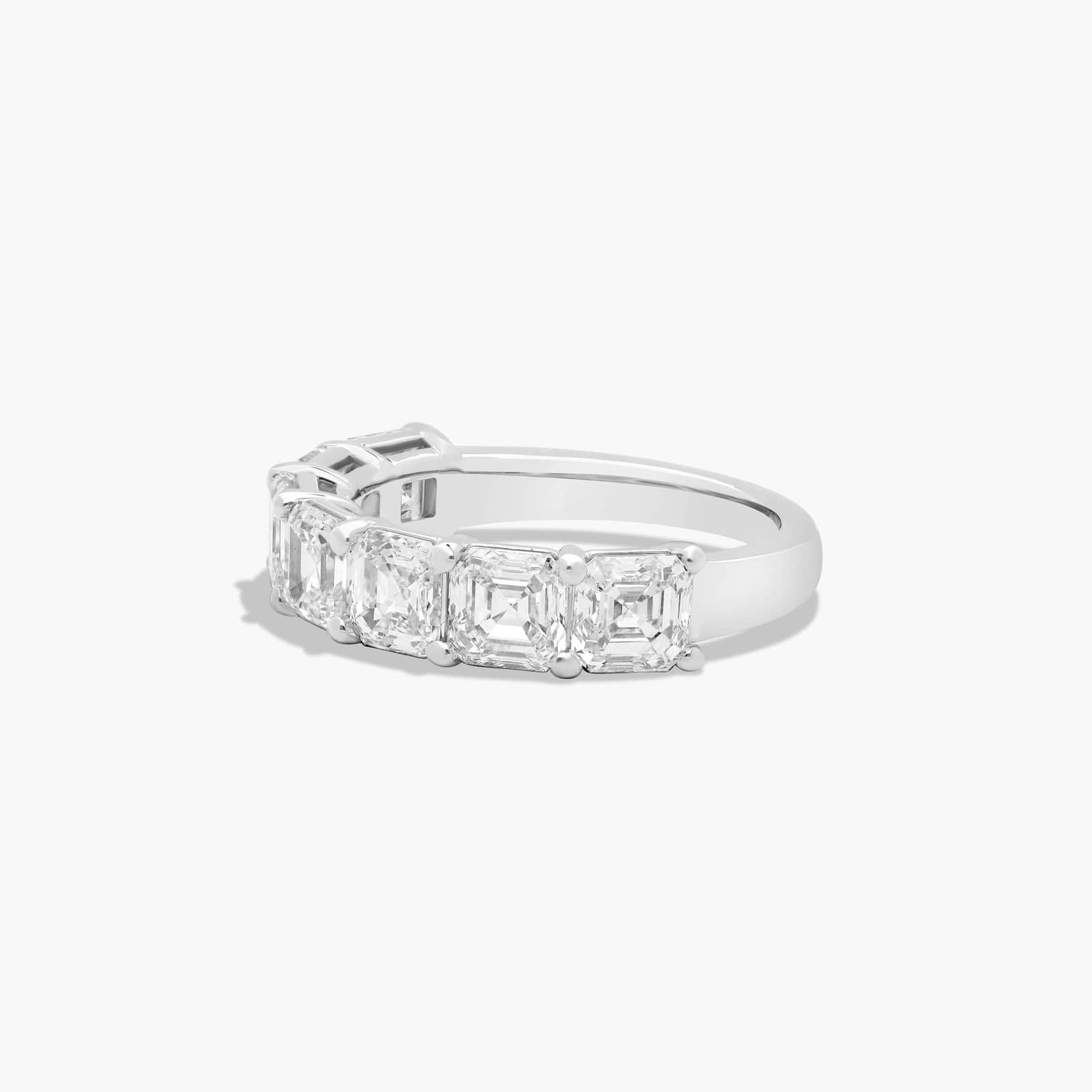 Seven Stone Anniversary Ring With 3.5 CTW Asscher Cut Diamonds In 14K White Gold (3.00mm)