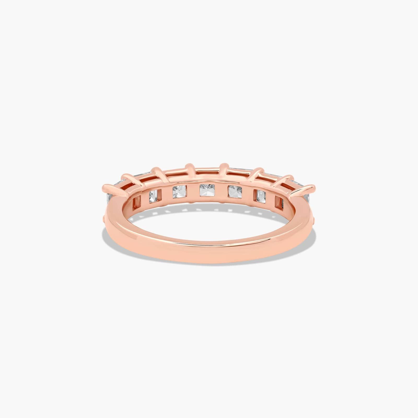 Seven Stone Anniversary Ring With 1.5 CTW Princess Cut Lab-Grown Diamonds In 14K Rose Gold (2.50mm)