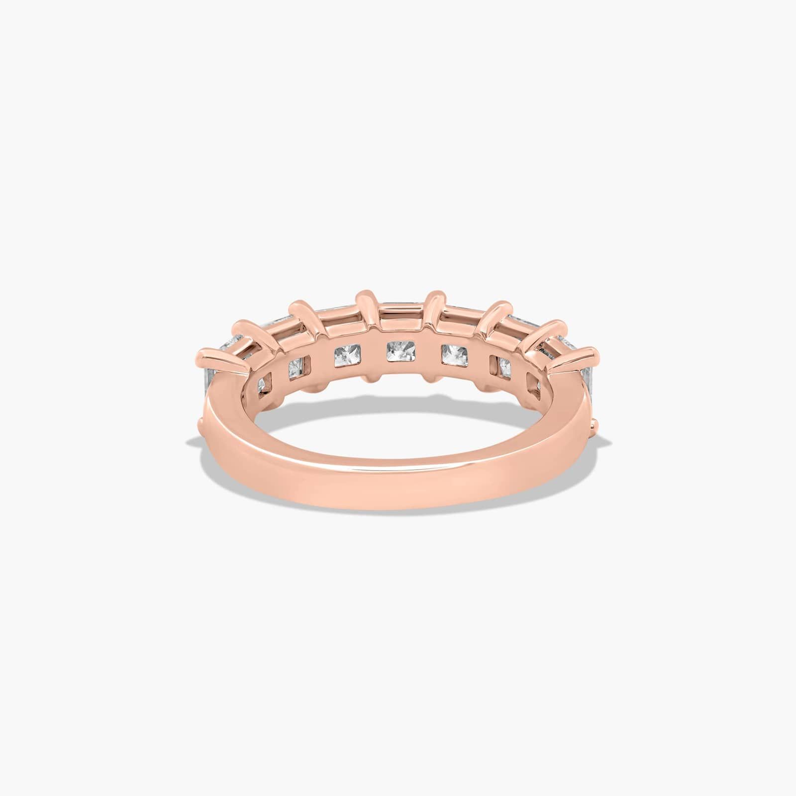 Seven Stone Anniversary Ring With 2 CTW Princess Cut Lab-Grown Diamonds In 14K Rose Gold (2.50mm)