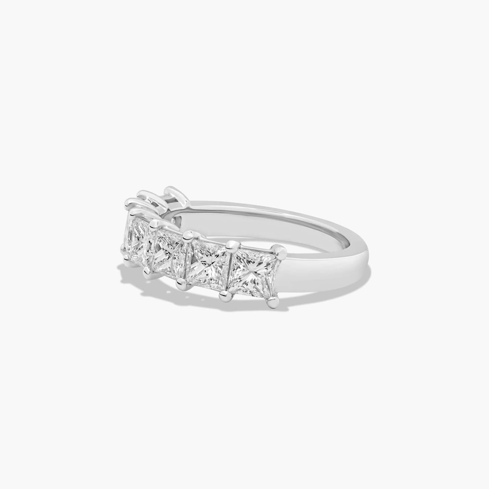 Seven Stone Anniversary Ring With 2 CTW Princess Cut Lab-Grown Diamonds In 14K White Gold (2.50mm)