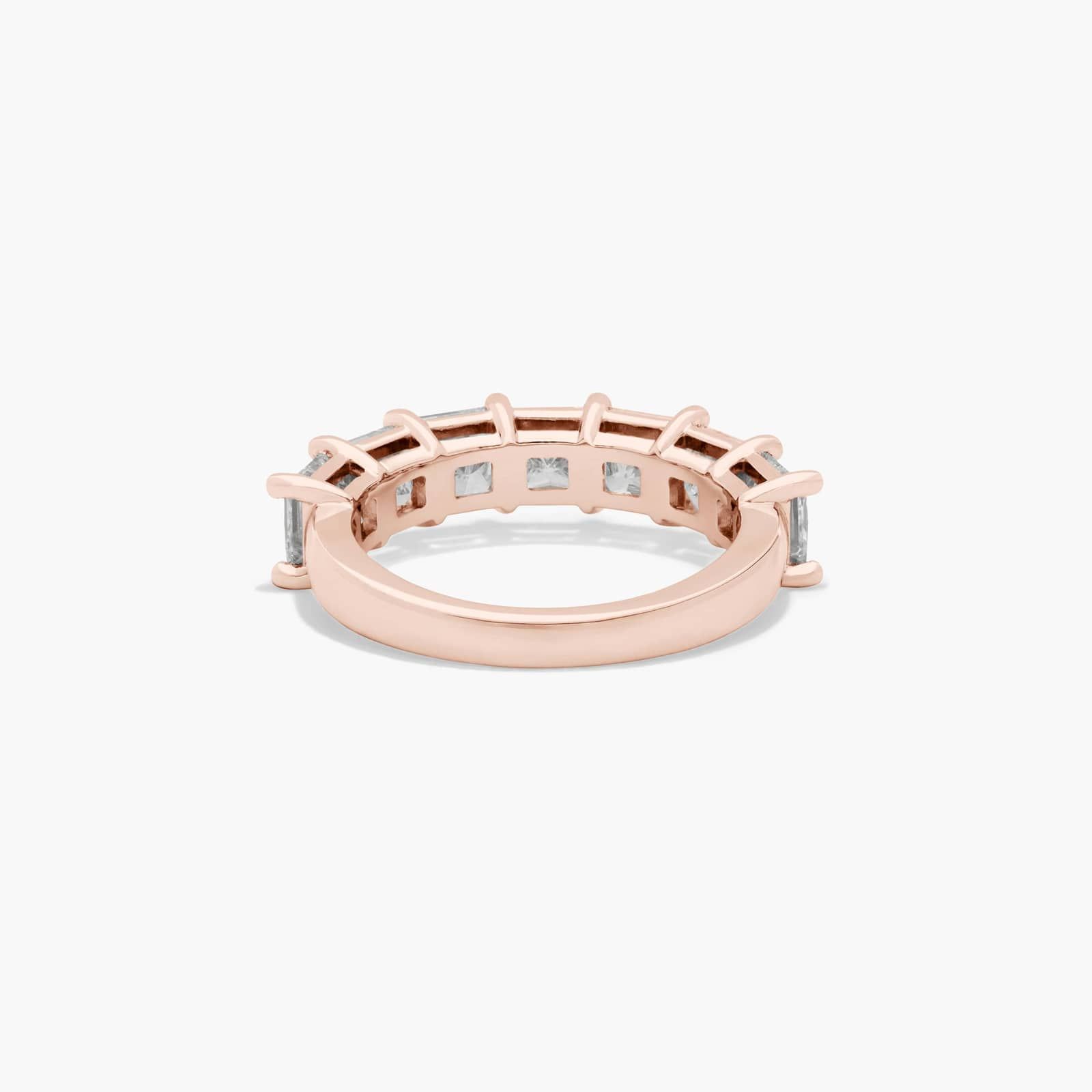 Seven Stone Anniversary Ring With 3 CTW Princess Cut Lab-Grown Diamonds In 14K Rose Gold (2.50mm)