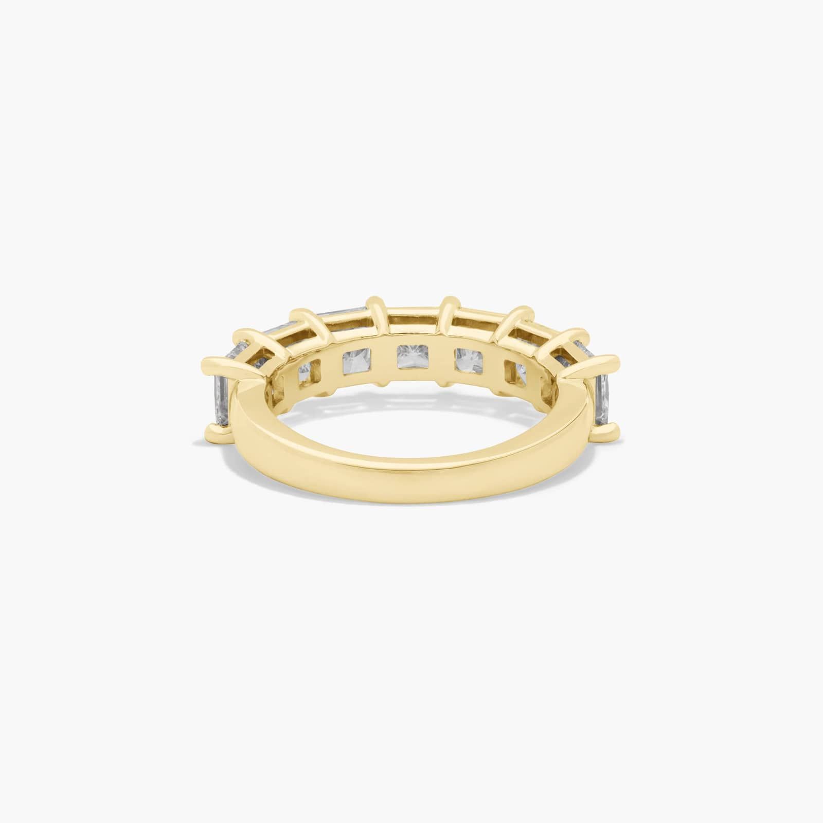 Seven Stone Anniversary Ring With 3 CTW Princess Cut Lab-Grown Diamonds In 14K Yellow Gold (2.50mm)