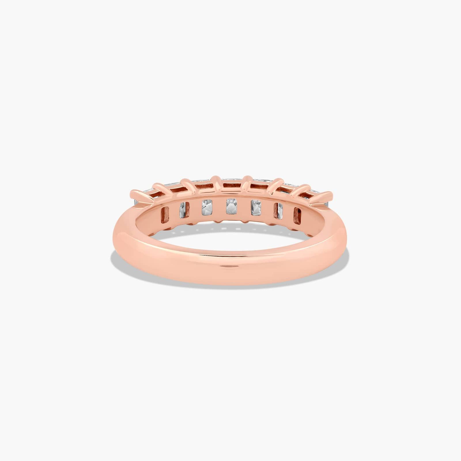 Seven Stone Anniversary Ring With 1 CTW Radiant Cut Diamonds In 14K Rose Gold (2.00mm)