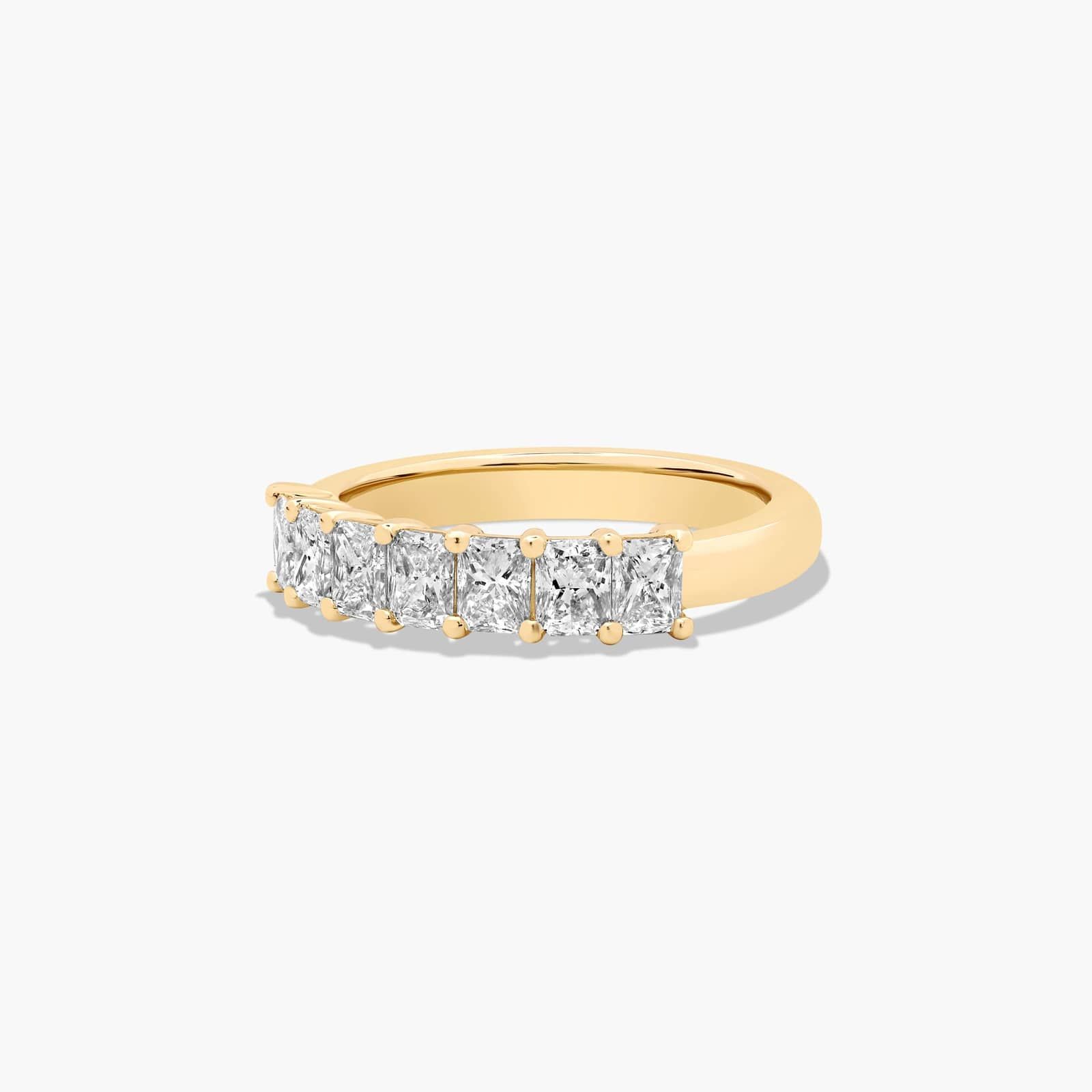 Seven Stone Anniversary Ring With 1 CTW Radiant Cut Diamonds In 14K Yellow Gold (2.00mm)