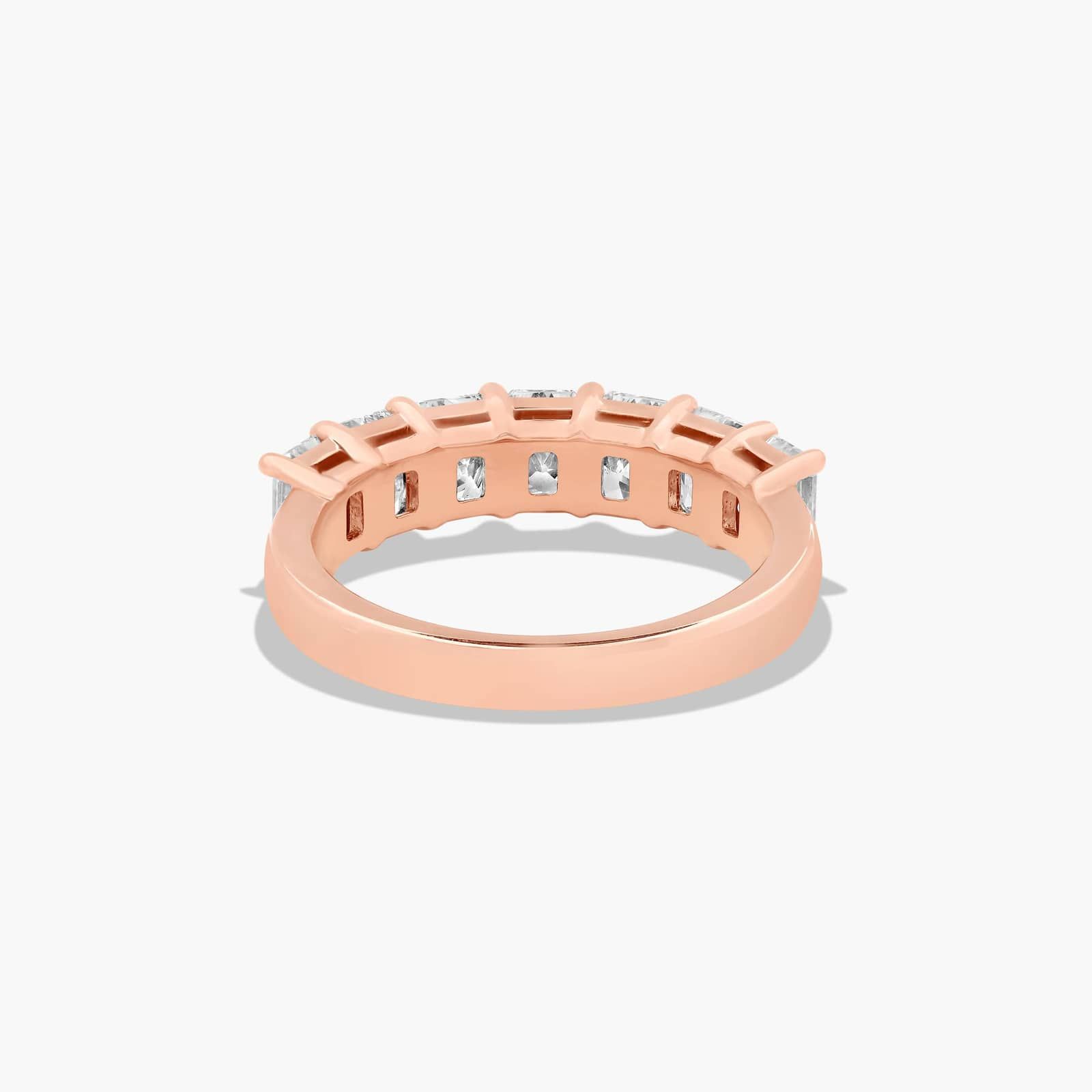Seven Stone Anniversary Ring With 2 CTW Radiant Cut Diamonds In 14K Rose Gold (2.50mm)