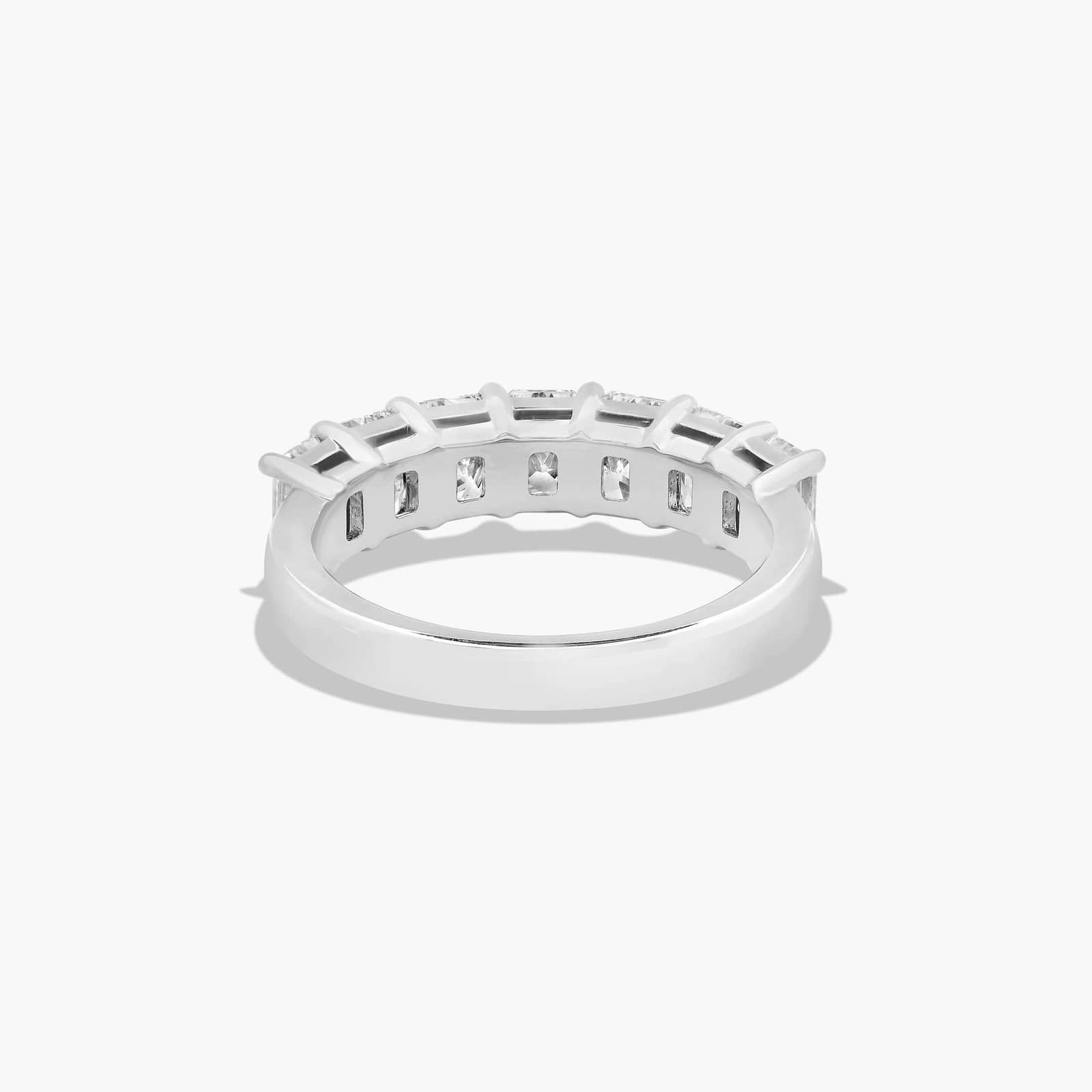 Seven Stone Anniversary Ring With 2 CTW Radiant Cut Diamonds In Platinum (2.50mm)