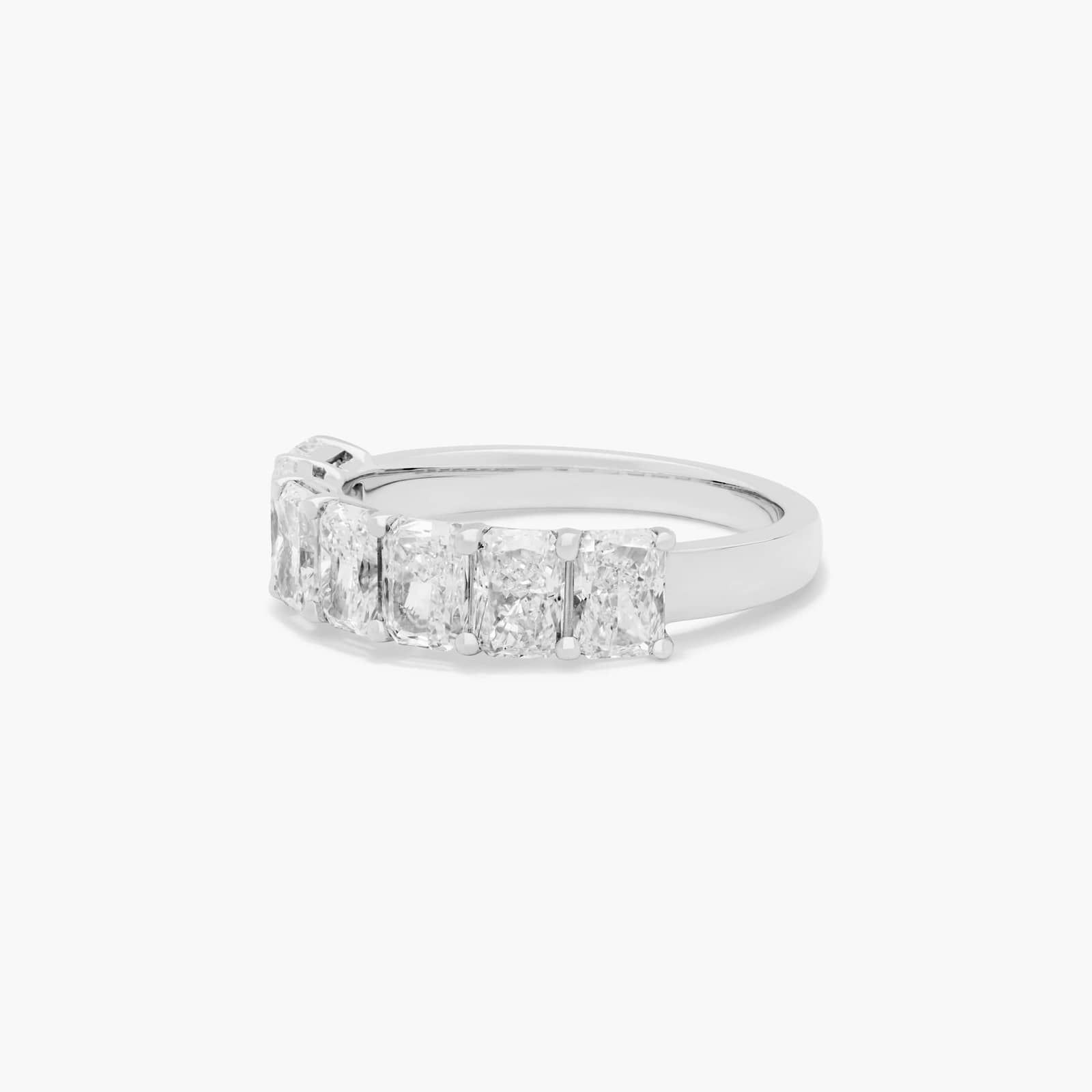 Seven Stone Anniversary Ring With 3 CTW Radiant Cut Diamonds In Platinum (2.50mm)